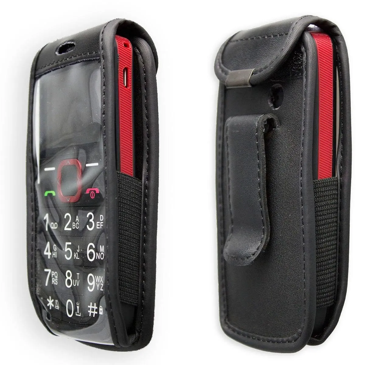 caseroxx AEG Voxtel M311 fondina con clip vera pelle nero