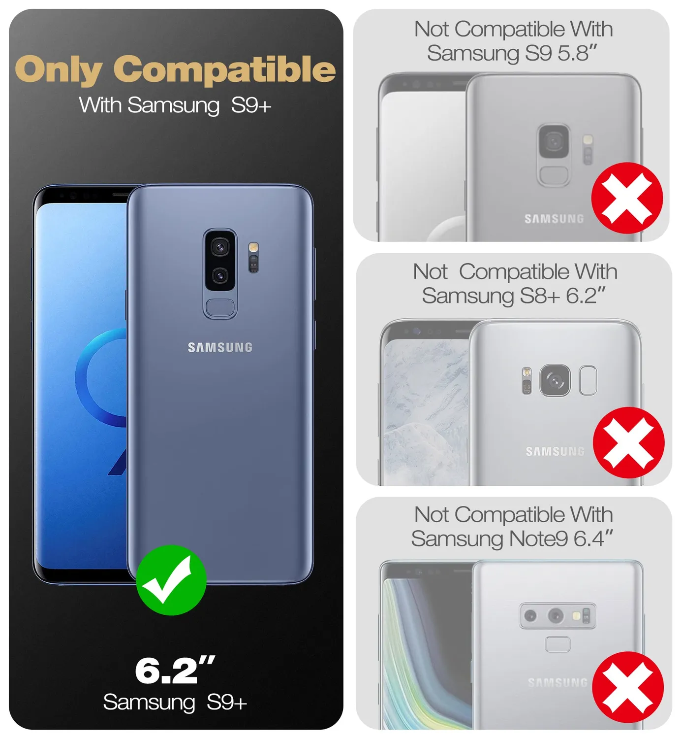Dexnor Galaxy S9 Plus custodia nera rugged antiurto