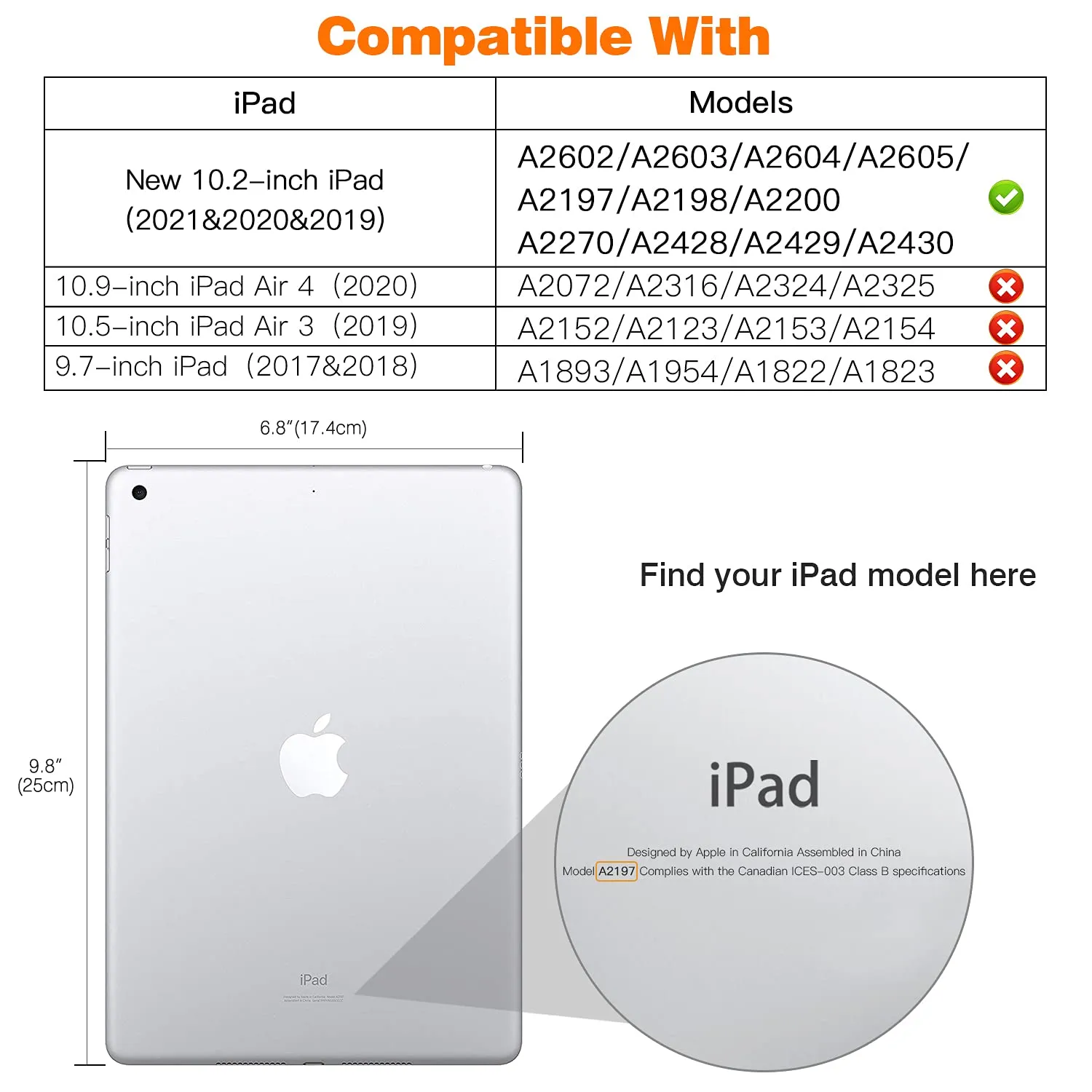 MoKo Cover iPad 10.2 9a/8a/7a Gen Antishock Nera Schermo