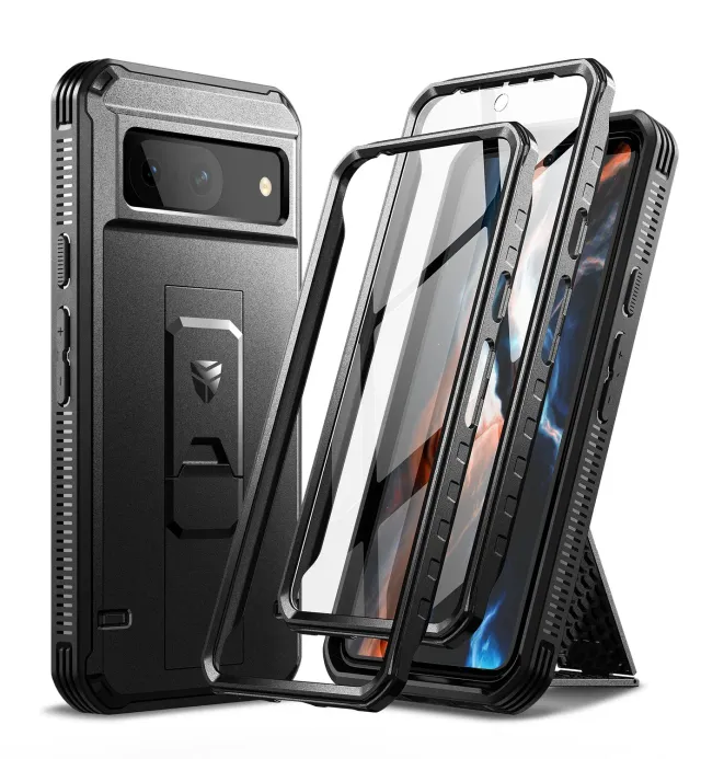 Dexnor Pixel 8 custodia nera antiurto con 2 pellicole