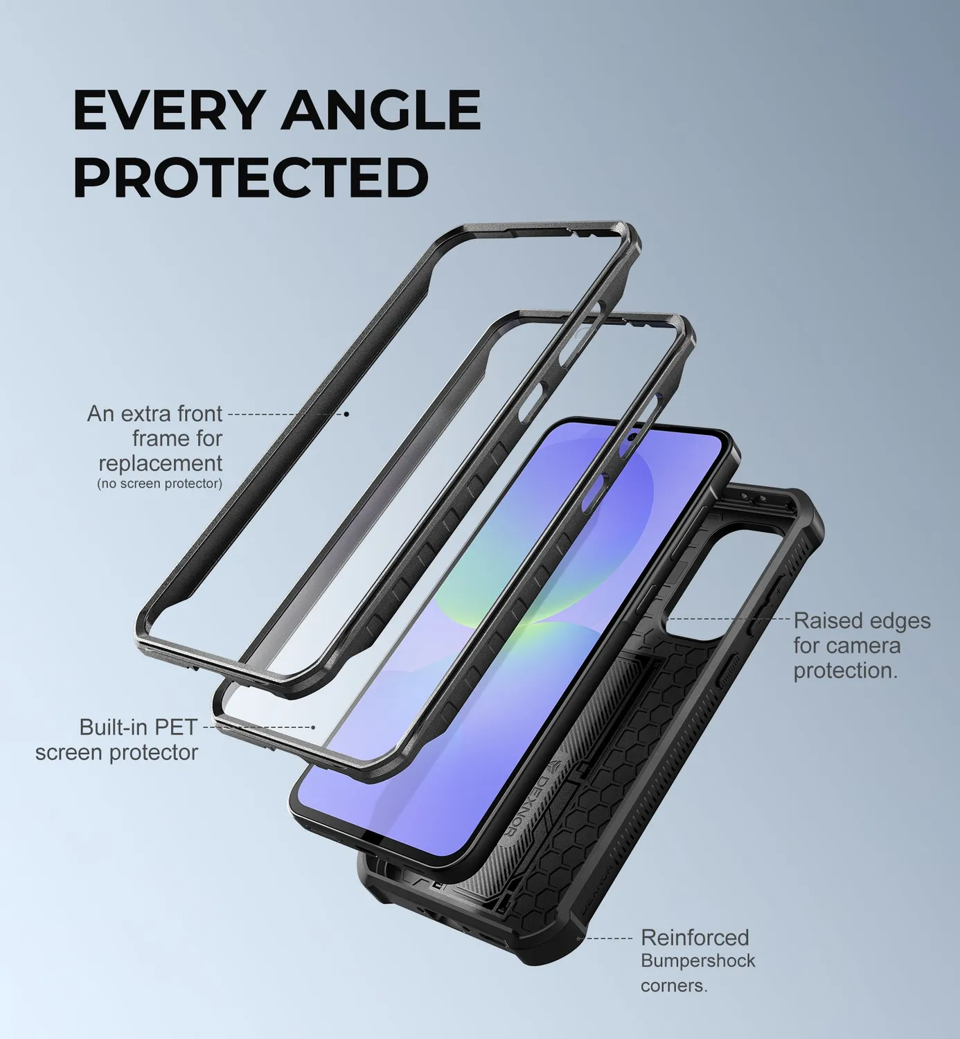 Dexnor Galaxy A36 5G cover full body nera antishock