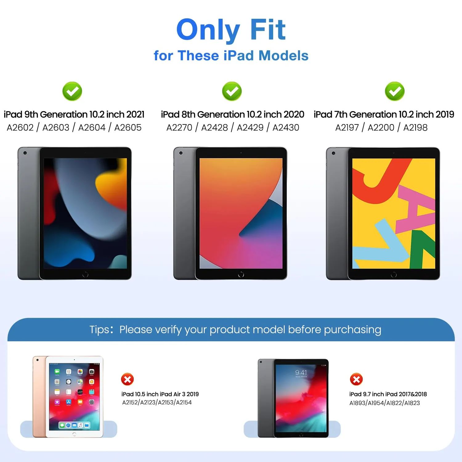 MoKo iPad 10,2 7/8/9 Gen cover blu marino stand