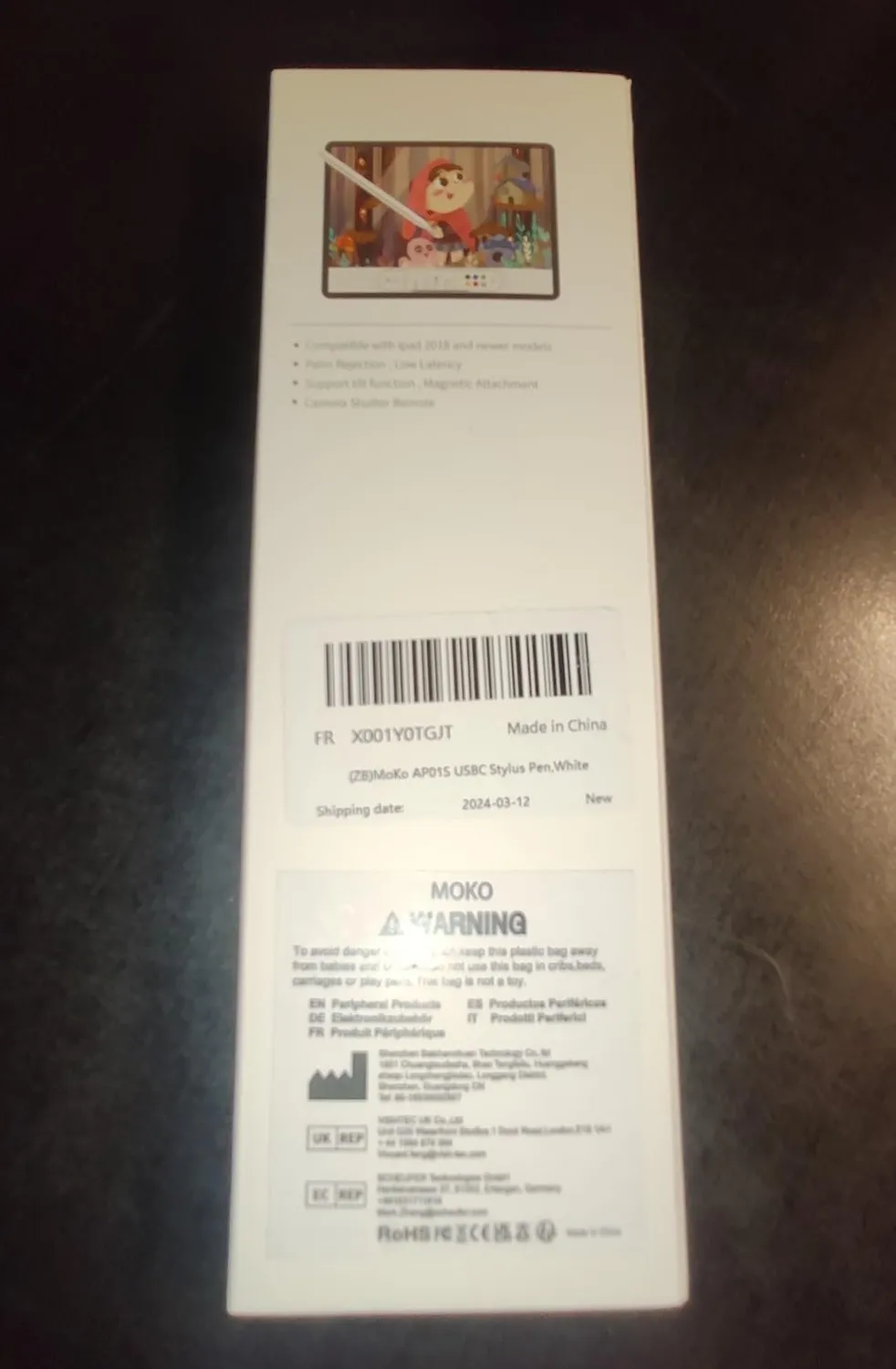 MoKo Penna Stilo USB-C iPad Bianca Ricarica Rapida