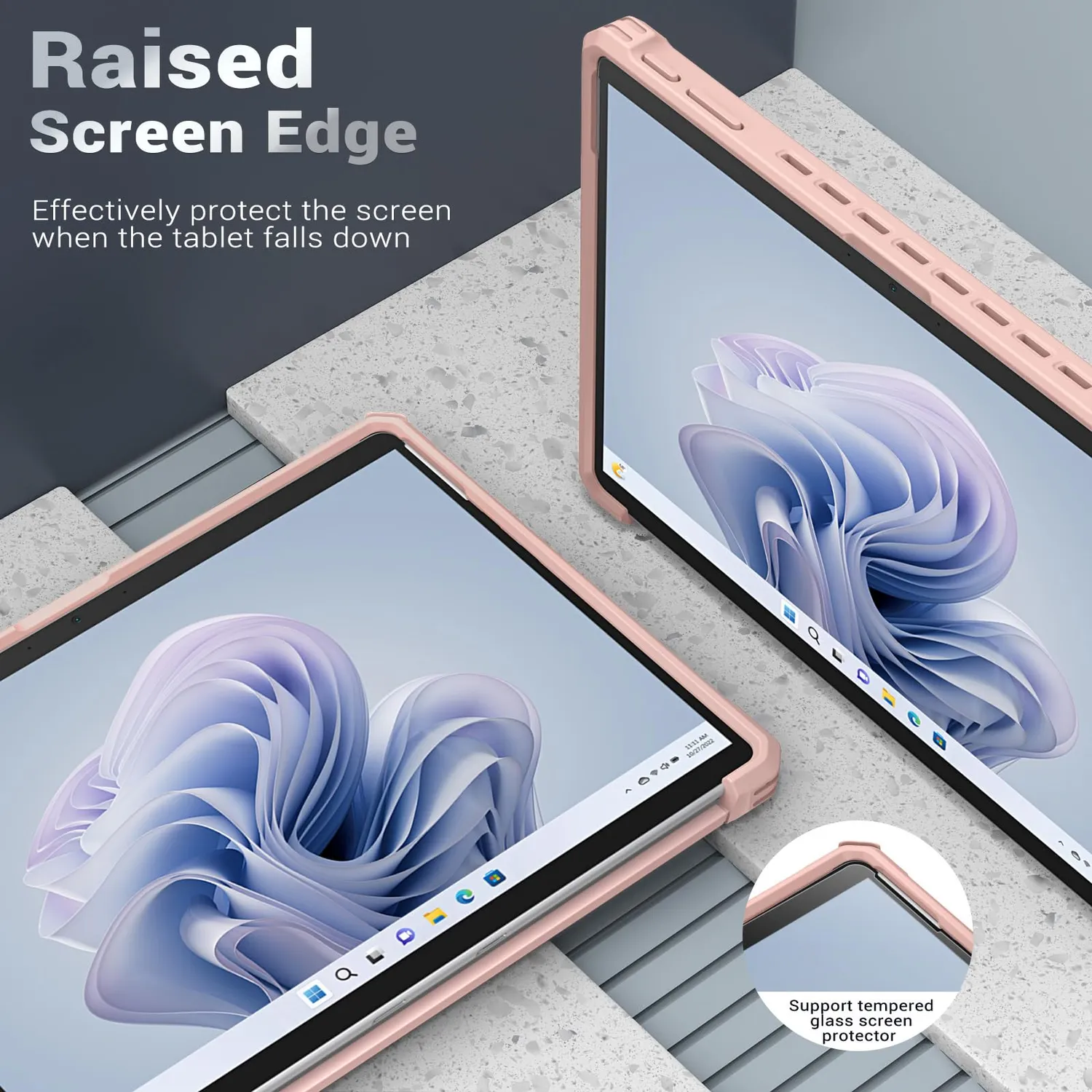 MoKo Surface Pro 13 Custodia oro rosa con cinturino mano
