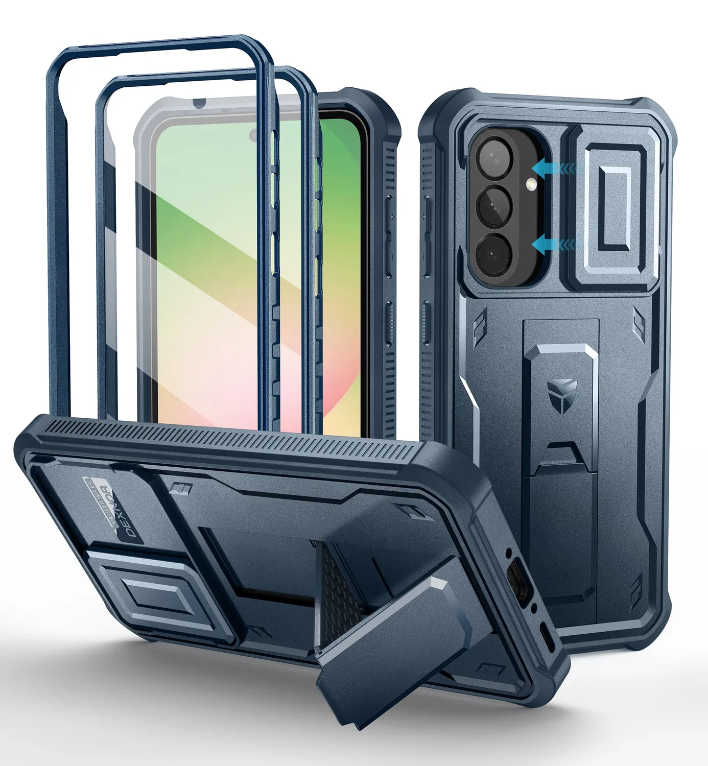 Dexnor Galaxy A56 5G custodia corazzata nero con cavalletto
