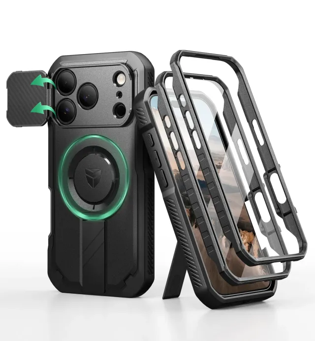 Dexnor iPhone 17 Pro Max cover nera MagSafe antiurto