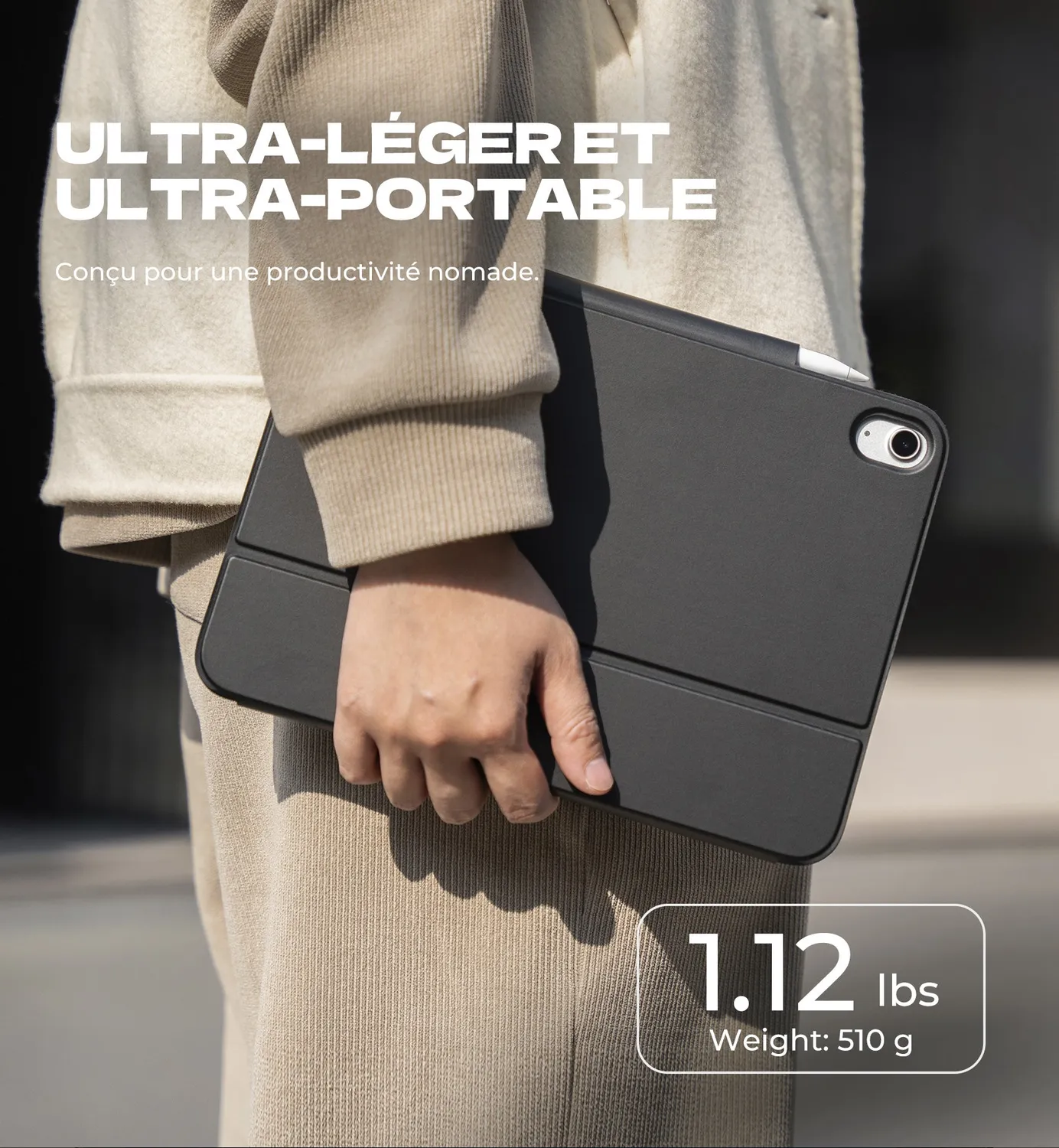Dexnor iPad 11 Gen 10.9 custodia tastiera nera retroilluminata