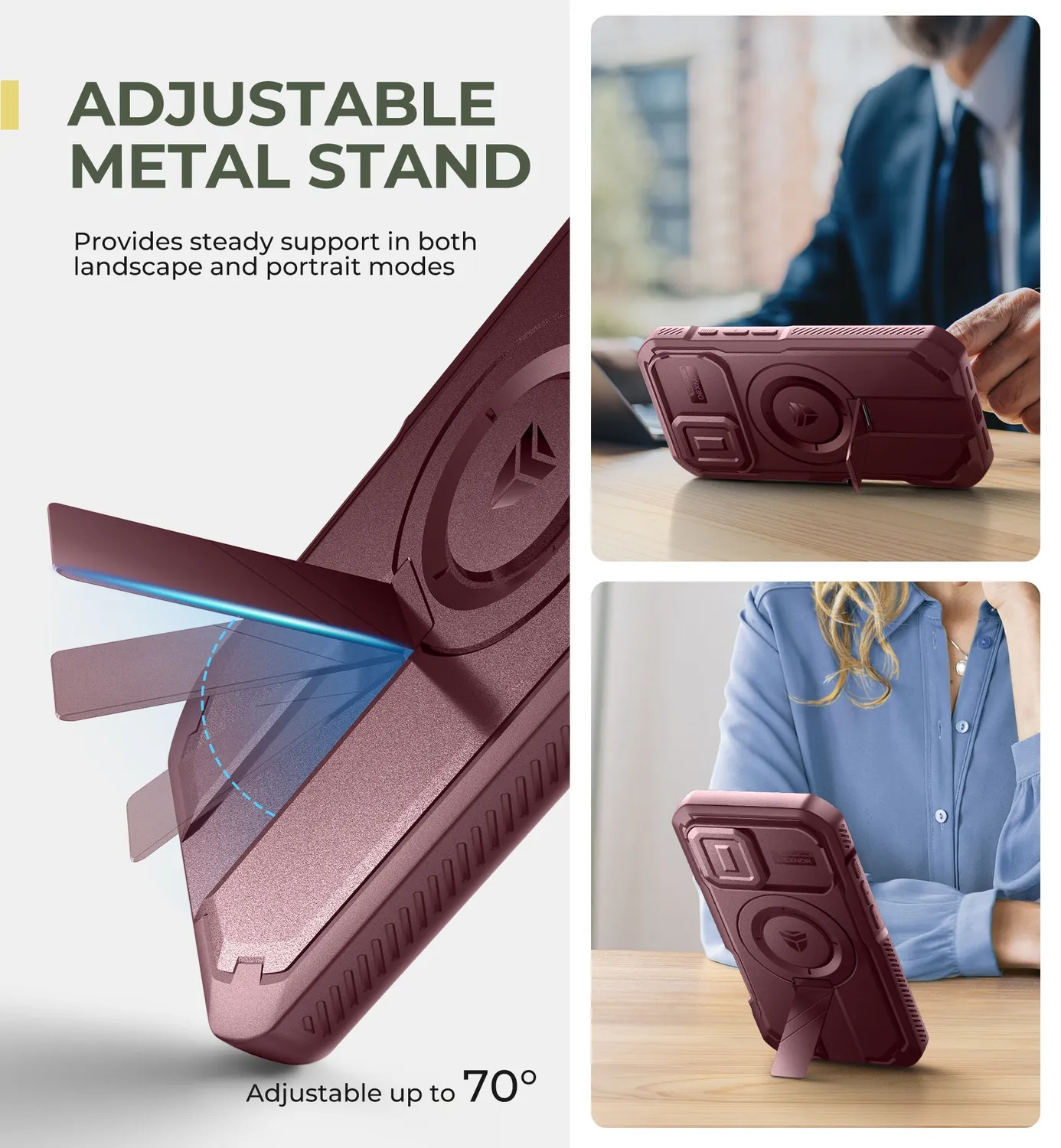 Dexnor Cover iPhone 16 Rossa MagSafe Antiurto Stand