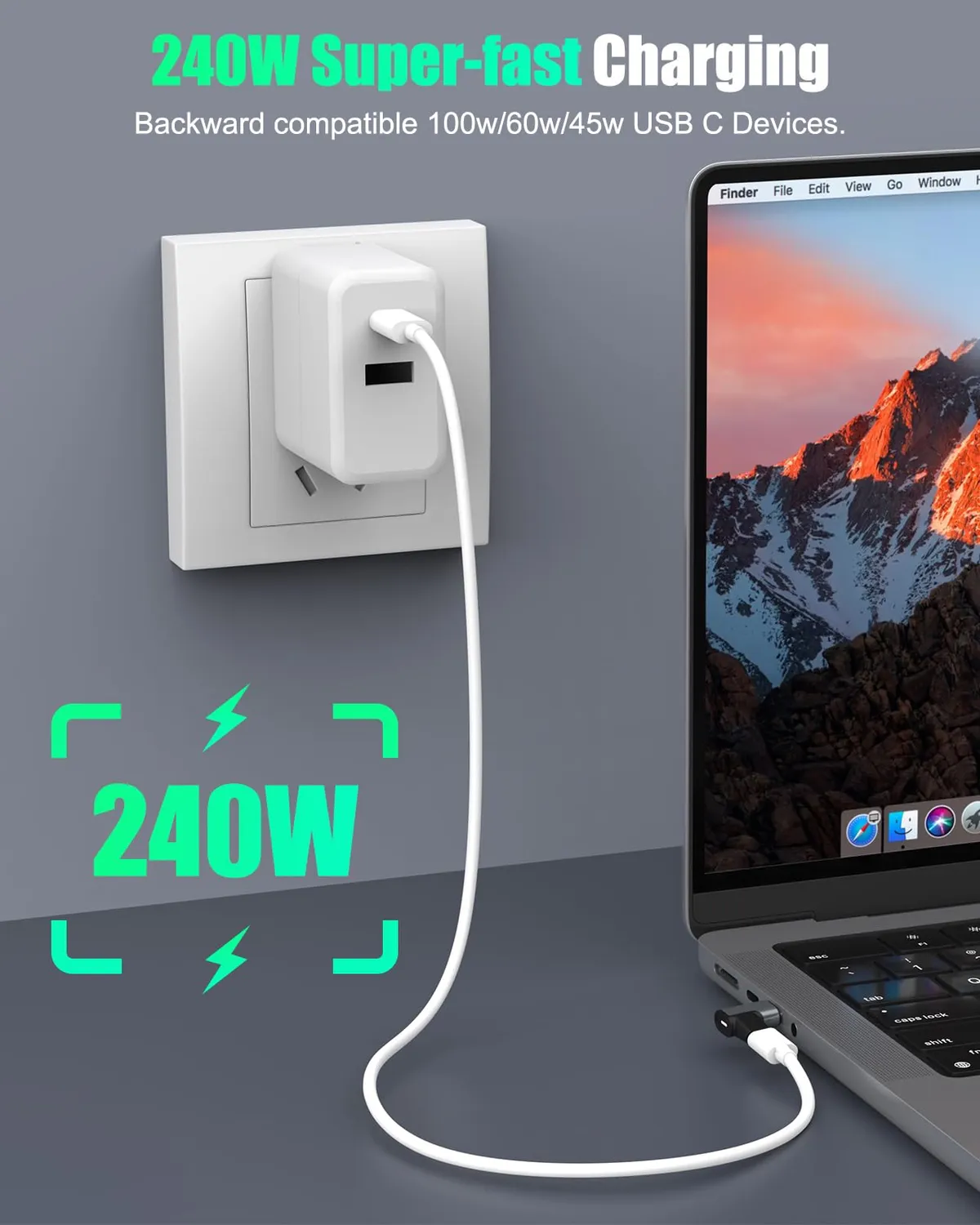 MoKo Adattatore Magnetico USB C 90° 240W 2 Pezzi