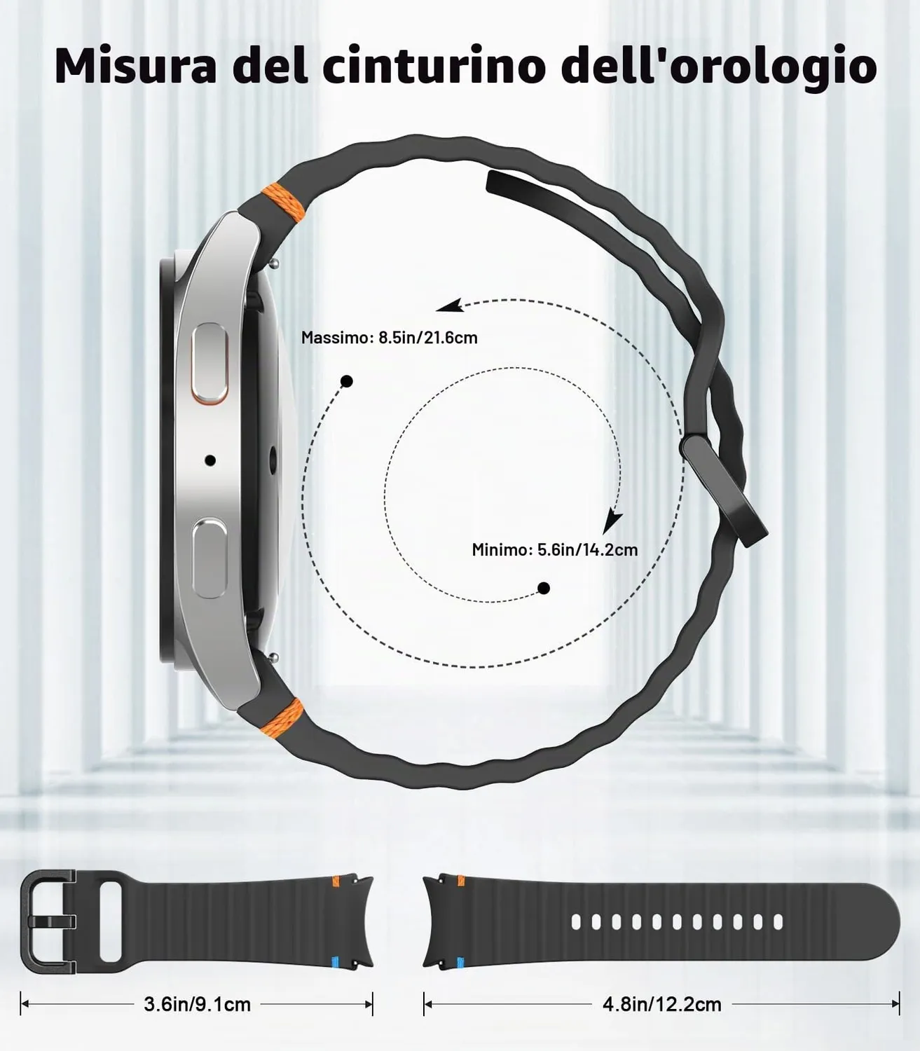 MoKo Sportivo Galaxy Watch 7/6/5/4 cinturino nero silicone
