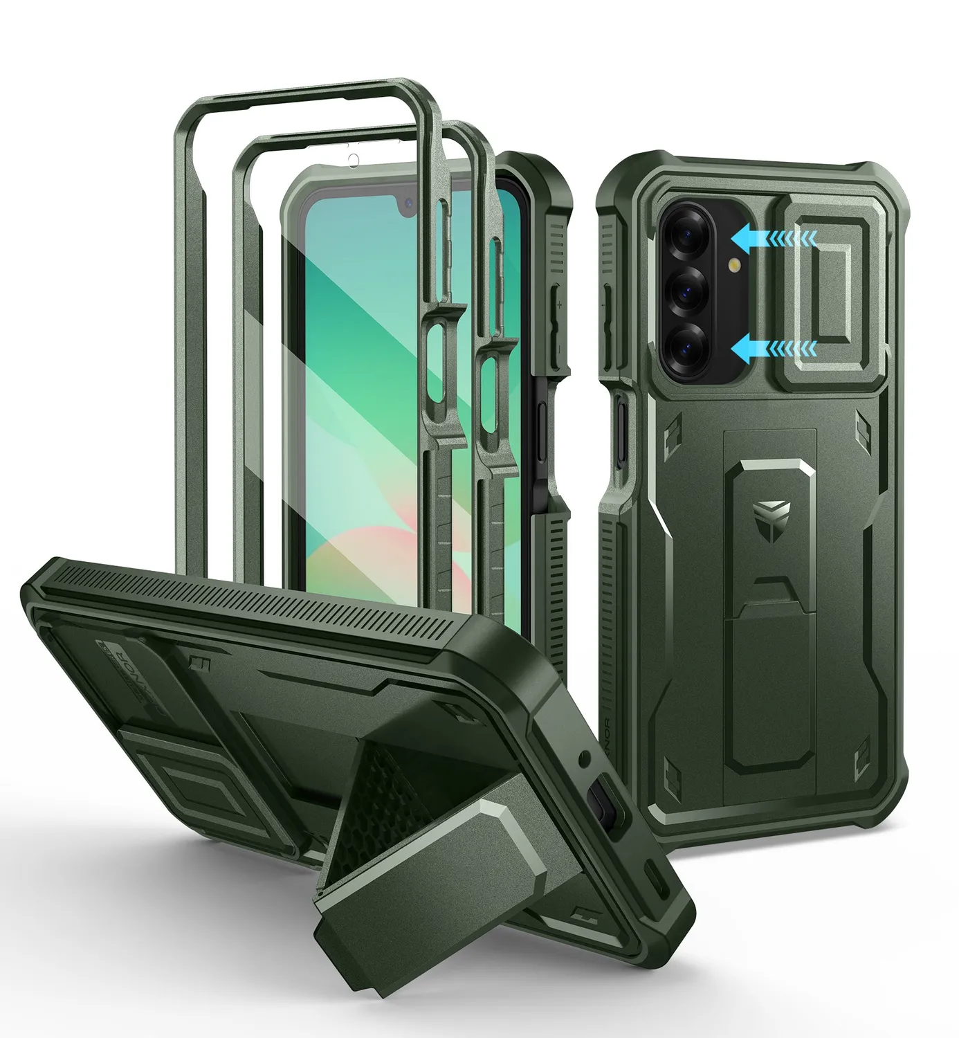 Dexnor Galaxy A26 5G cover verde antiurto 2 pellicole