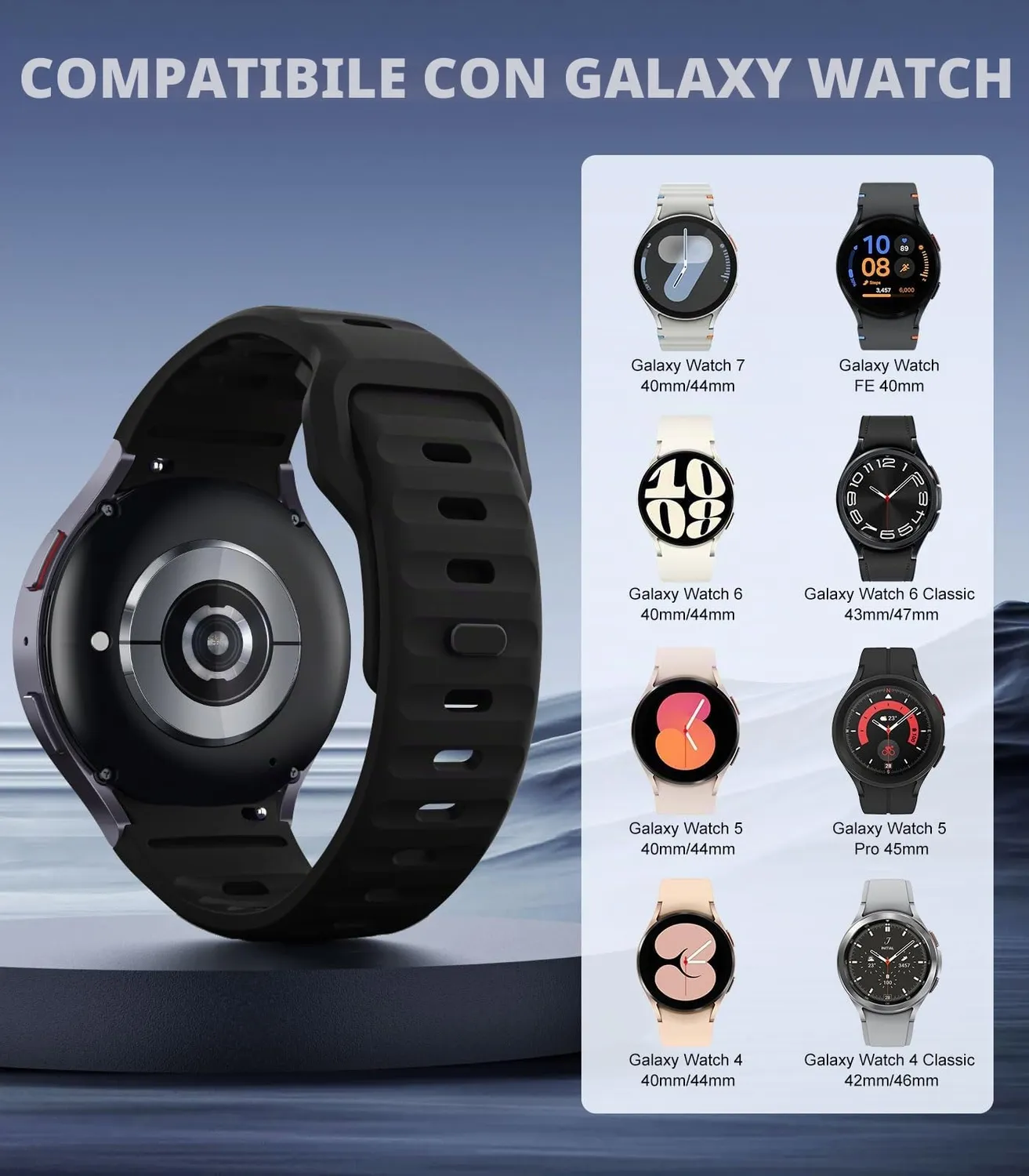 MoKo Cinturino Sport Silicone Galaxy Watch 40/44mm Nero