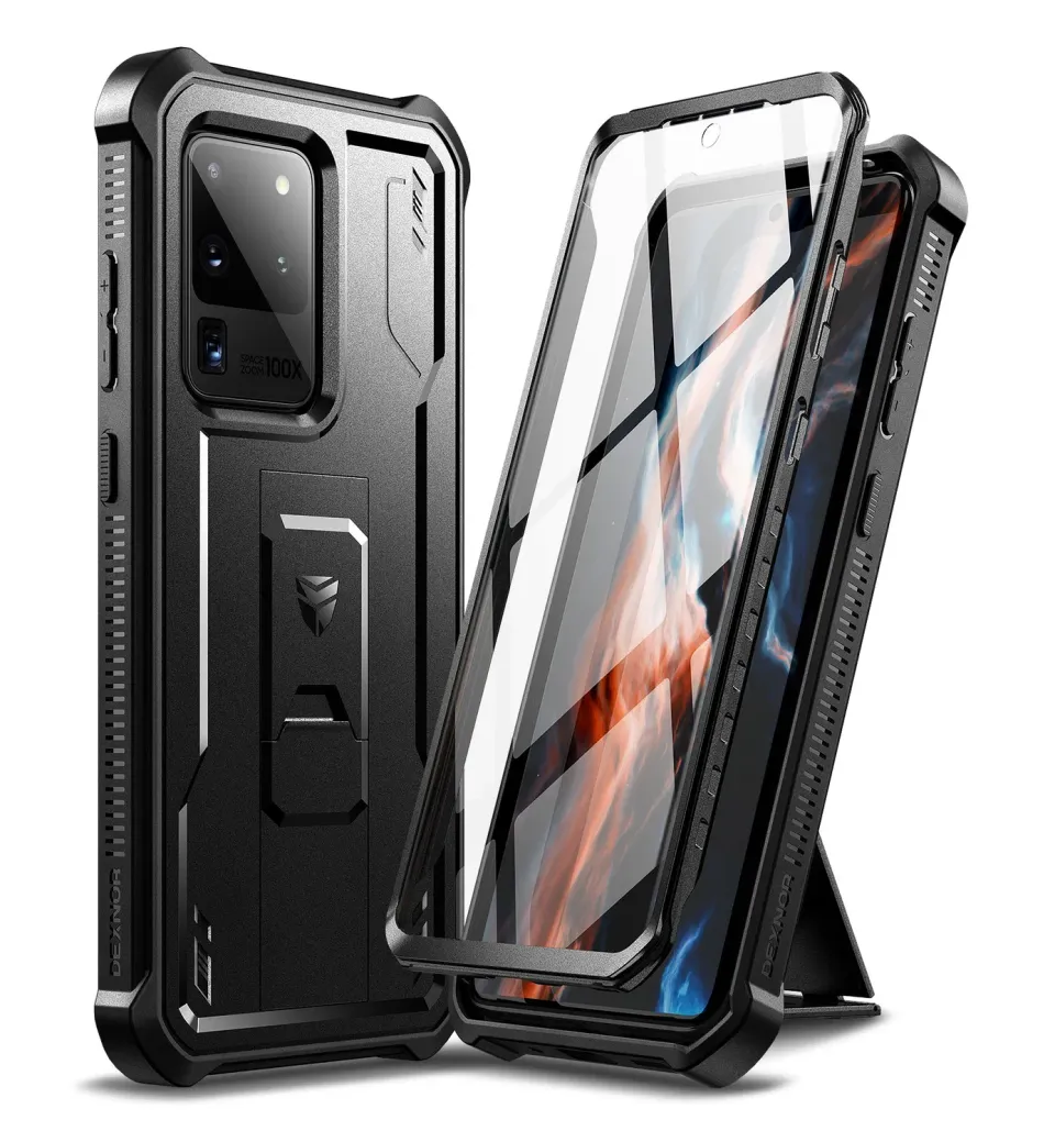 Dexnor per Galaxy S20 Ultra Custodia Nera bumper stand
