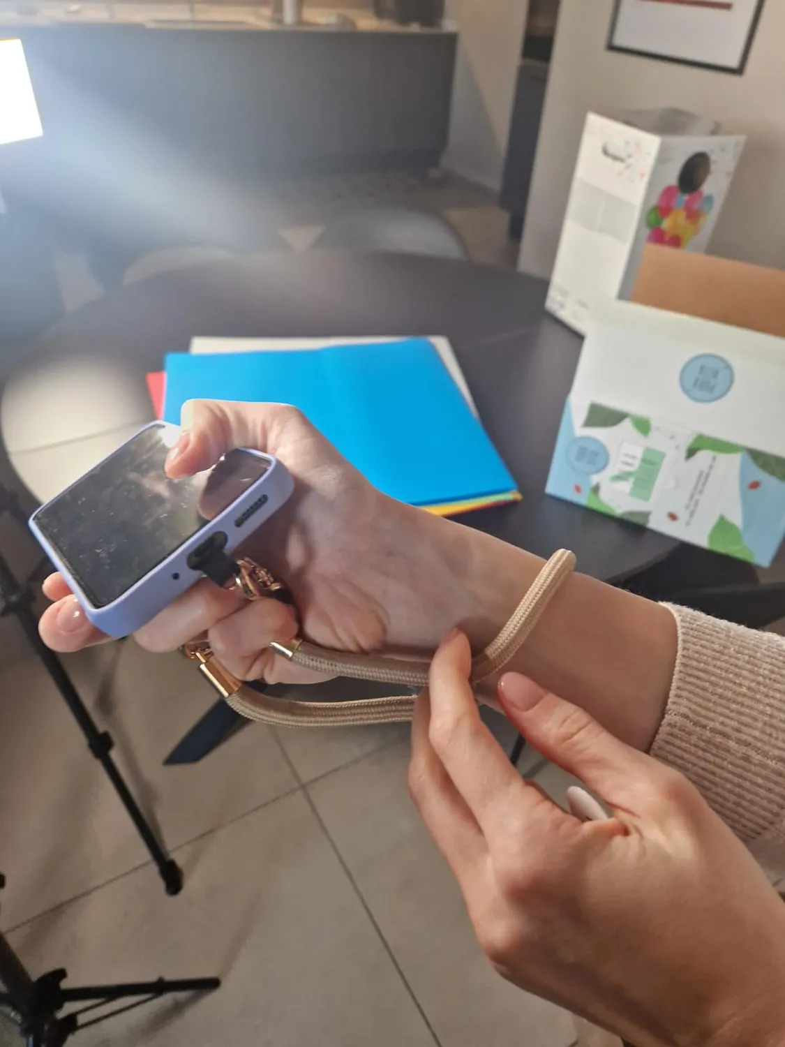 MoKo Laccio per Cellulare a Tracolla Oro Rosa Regolabile