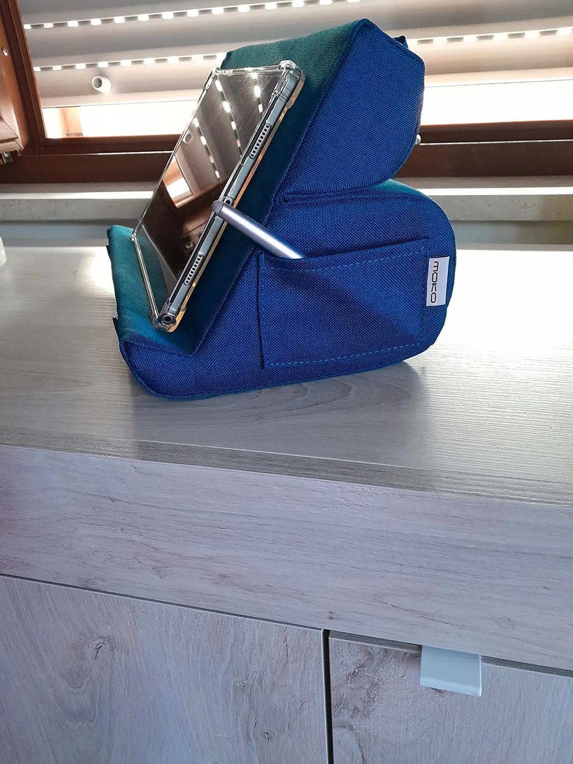 MoKo Supporto Tablet Cuscino 12.9" Blu Pavone