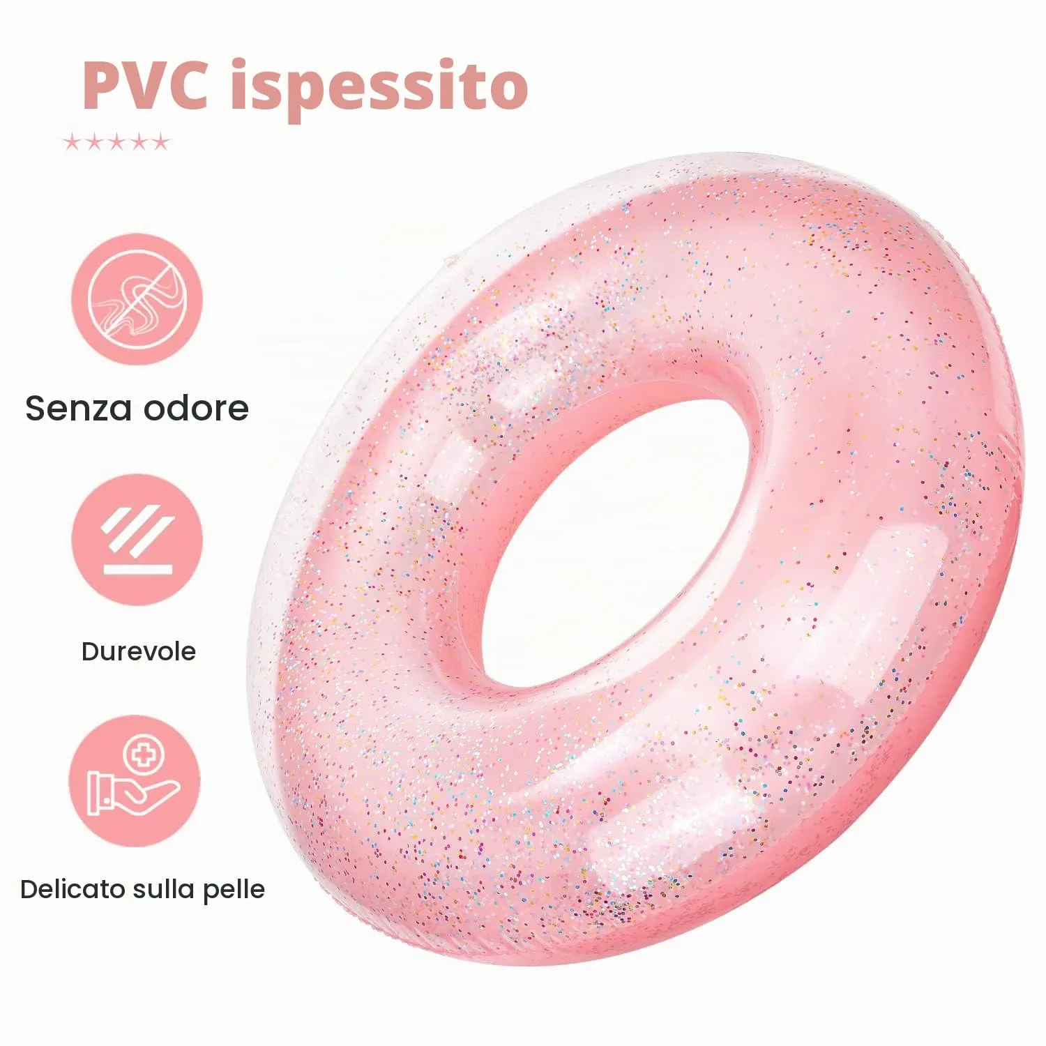 MoKo Ciambella da Nuoto Paillettes Ciambella 90cm Bambini