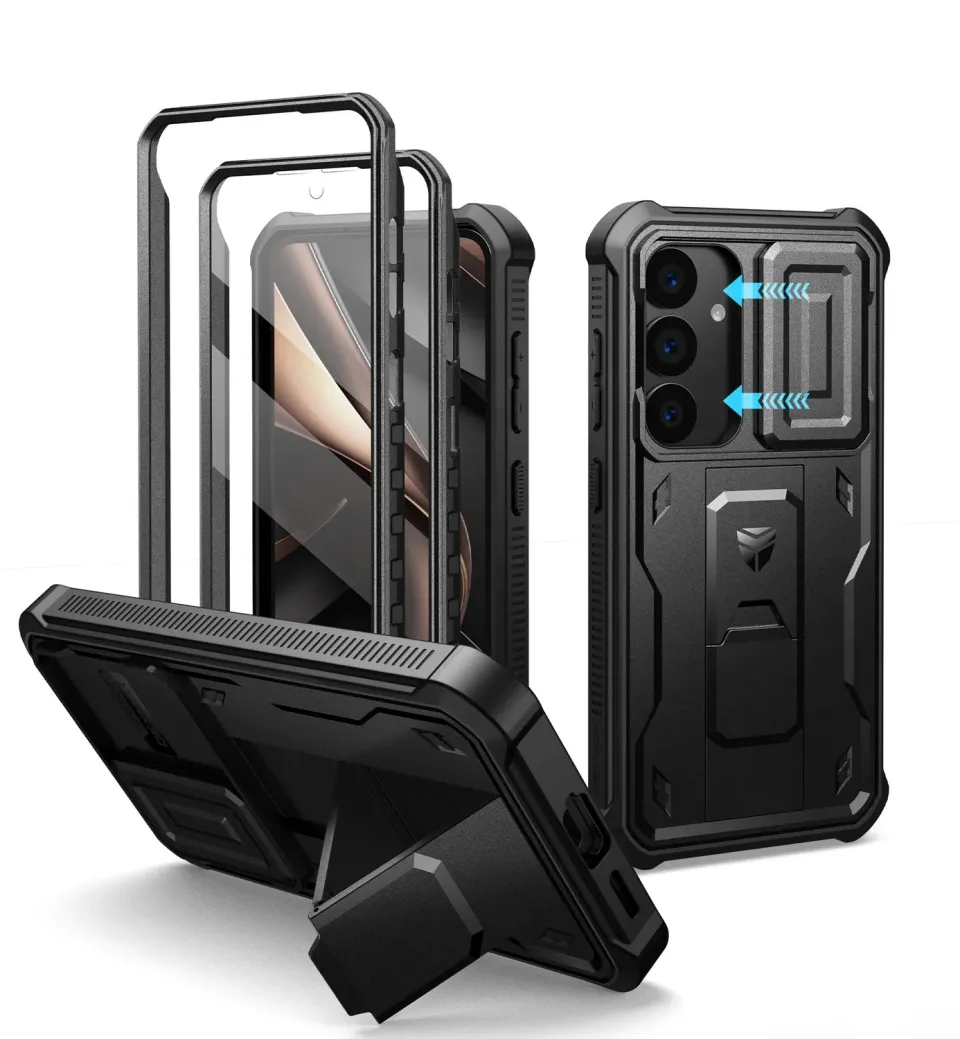 Dexnor Galaxy S25 cover rugged nera kickstand camera