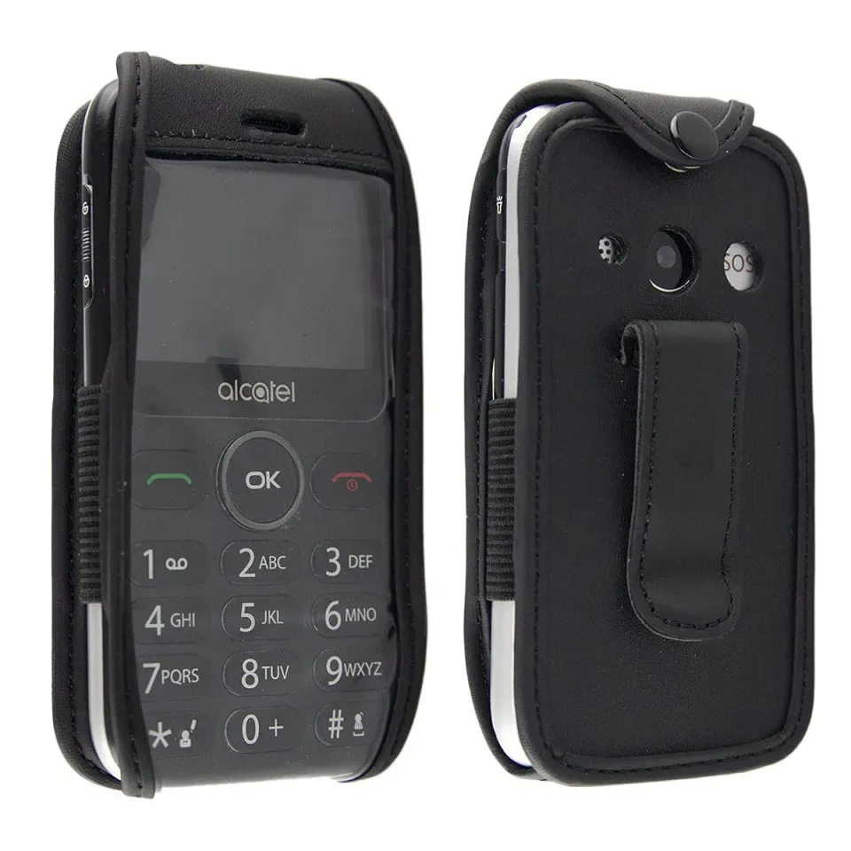 caseroxx Borsello Pelle Alcatel 2019G Nero con Clip Cintura