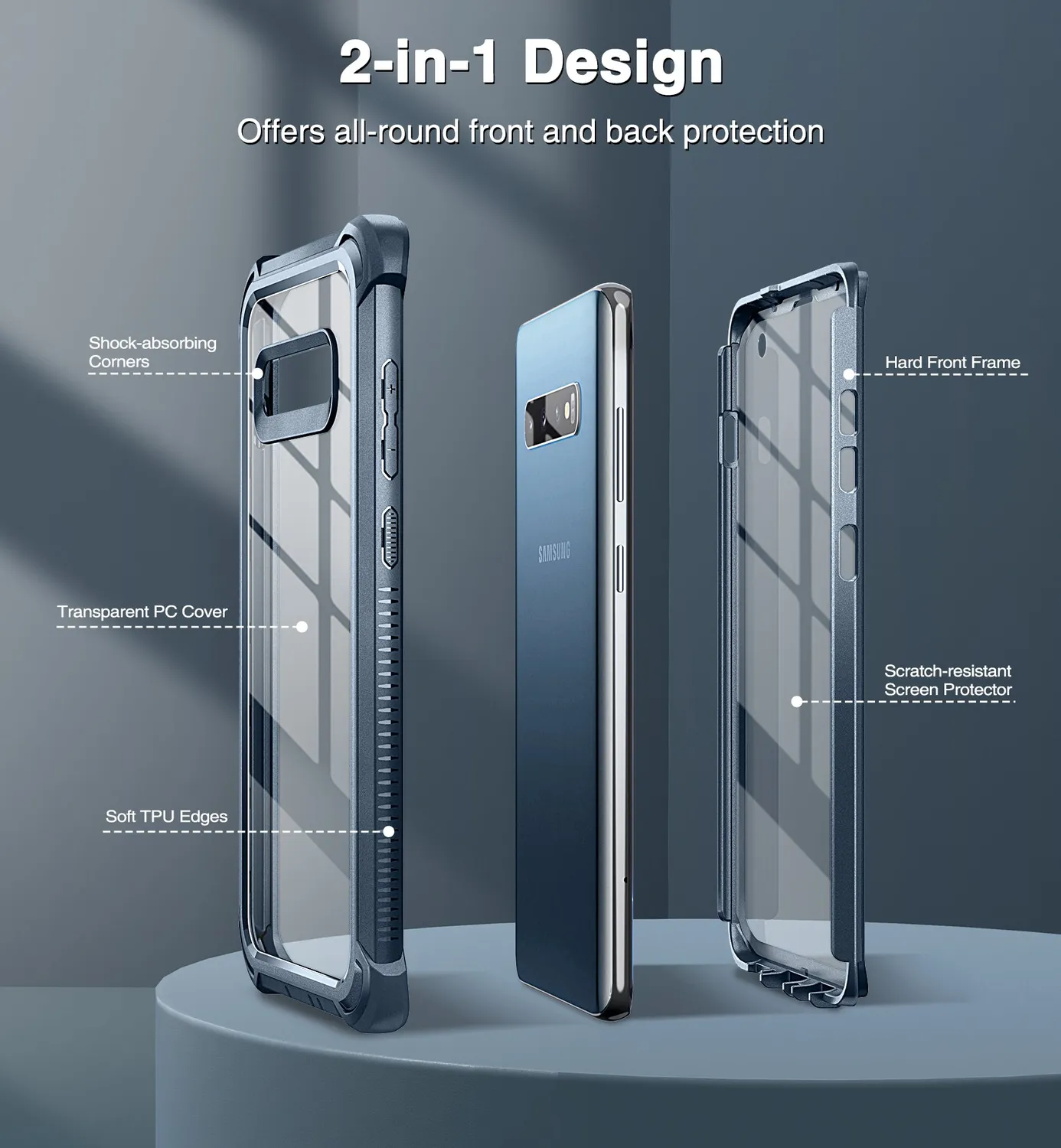 Dexnor Galaxy S10 custodia blu antiurto defender