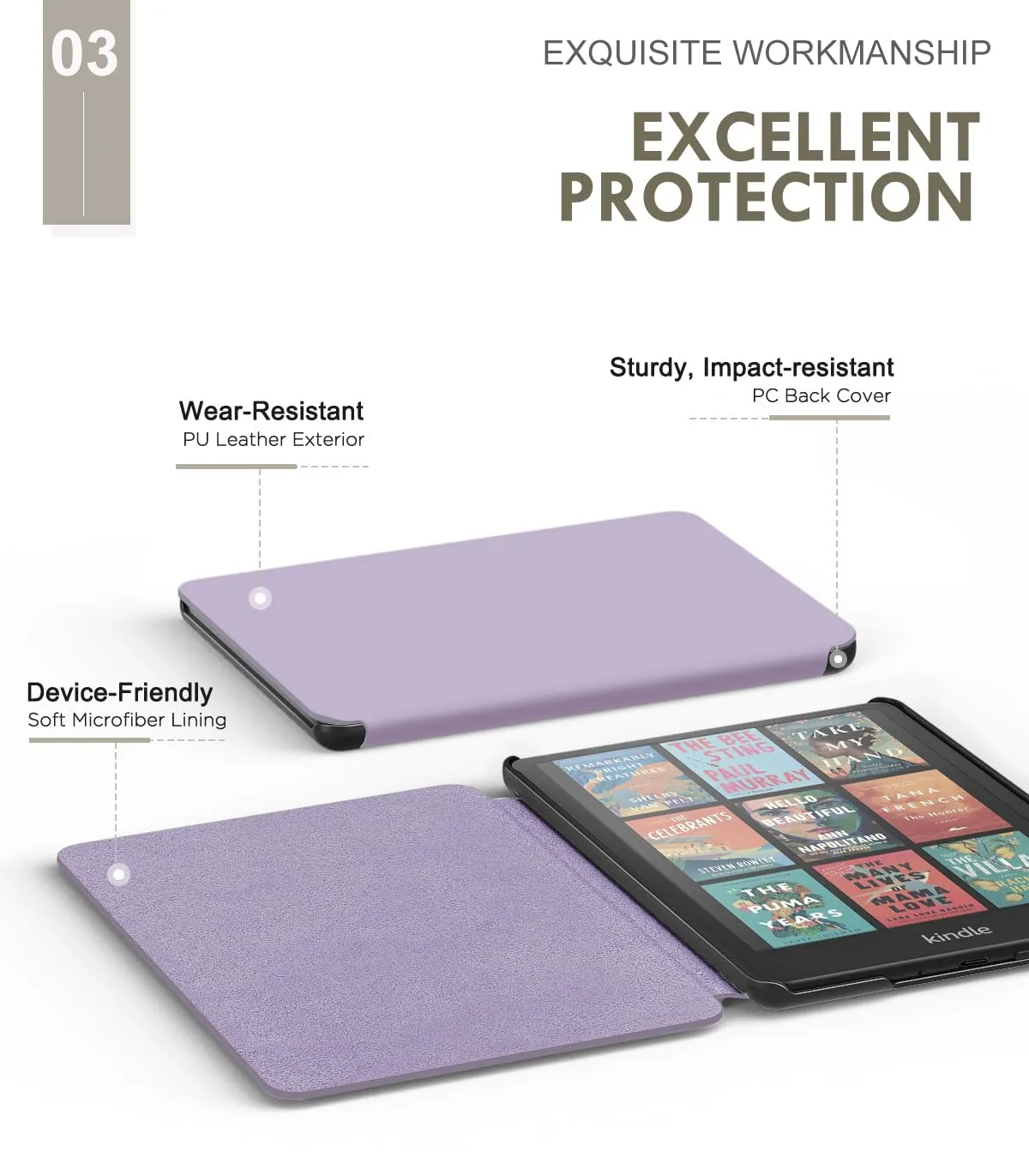 MoKo Kindle Paperwhite 12a Gen Colorsoft cover taro viola