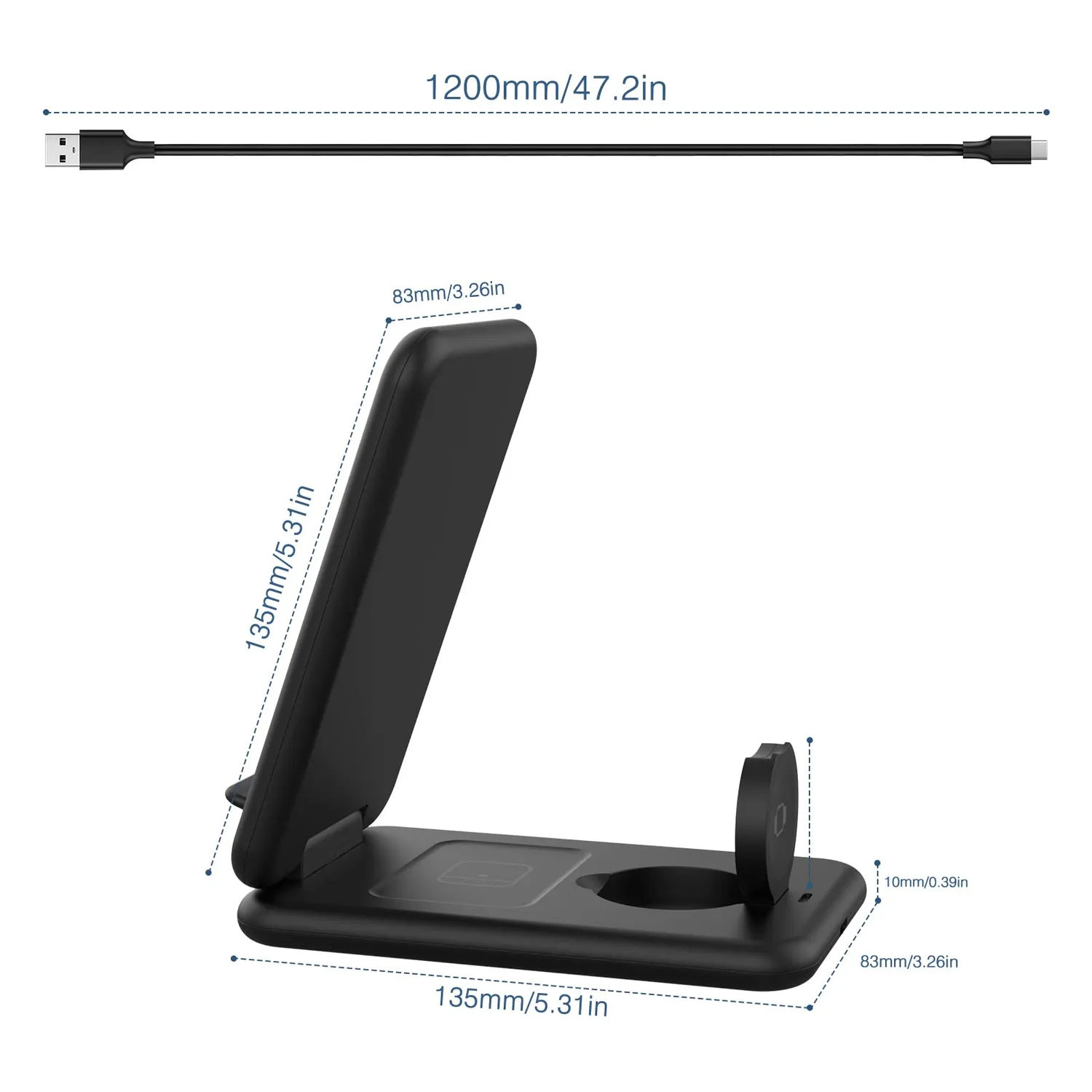 MoKo 3 in 1 dock ricarica wireless iPhone Watch nero