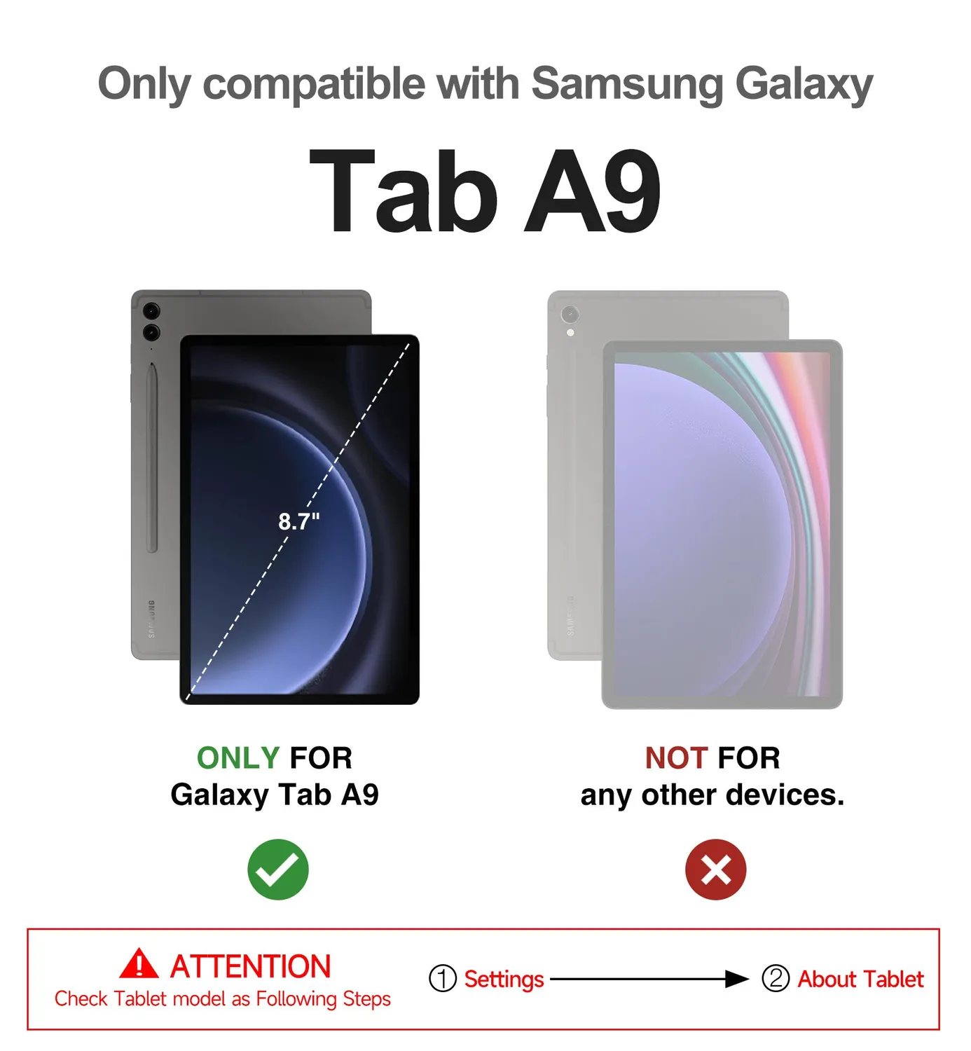 Dexnor Galaxy Tab A9 8.7 custodia nera corazzata