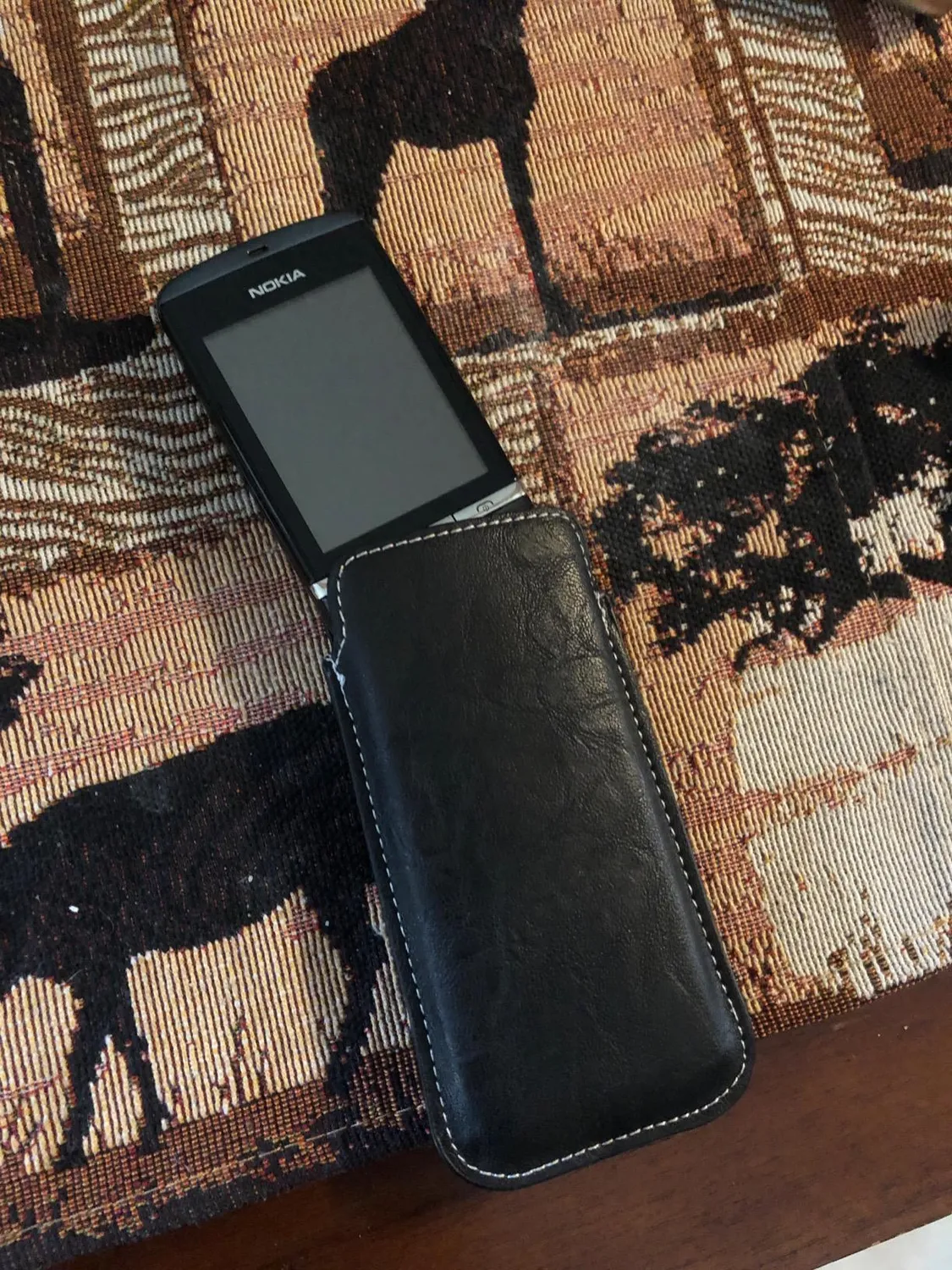 caseroxx Nokia Asha 300 tasca Business finta pelle nero