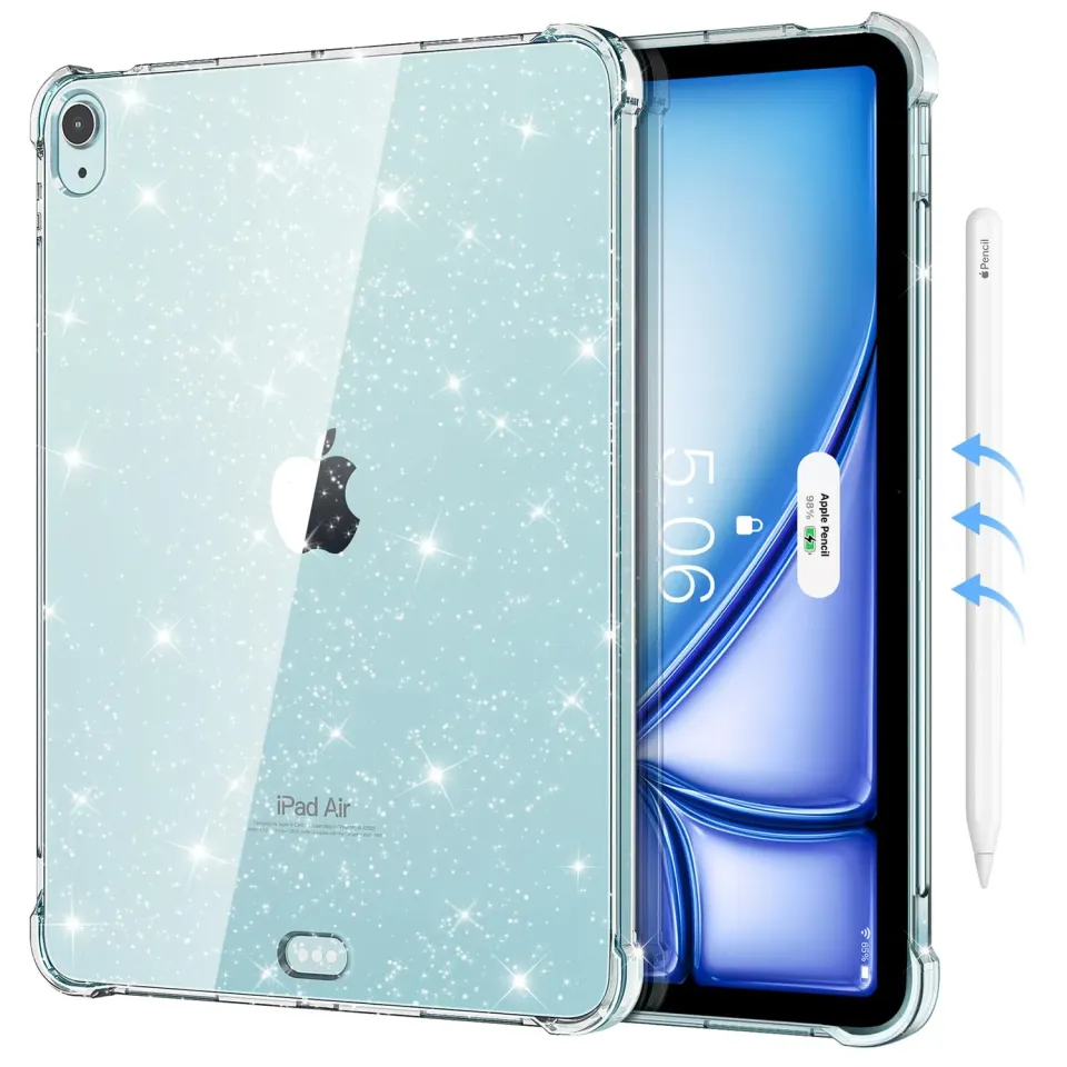MoKo iPad Air 11 M3/M2 cover trasparente glitter chiaro