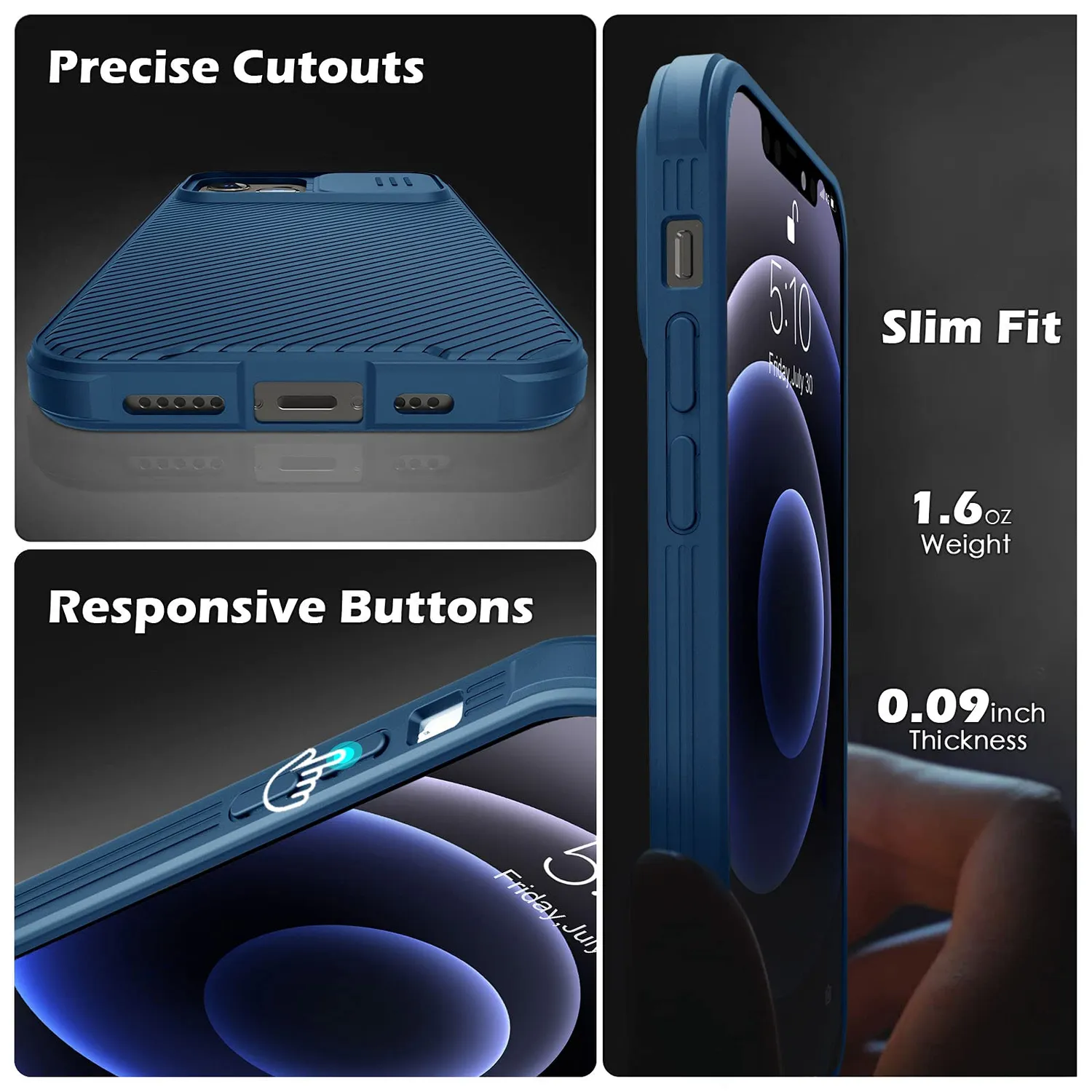 CloudValley iPhone 12 Pro Max cover blu coprifotocamera