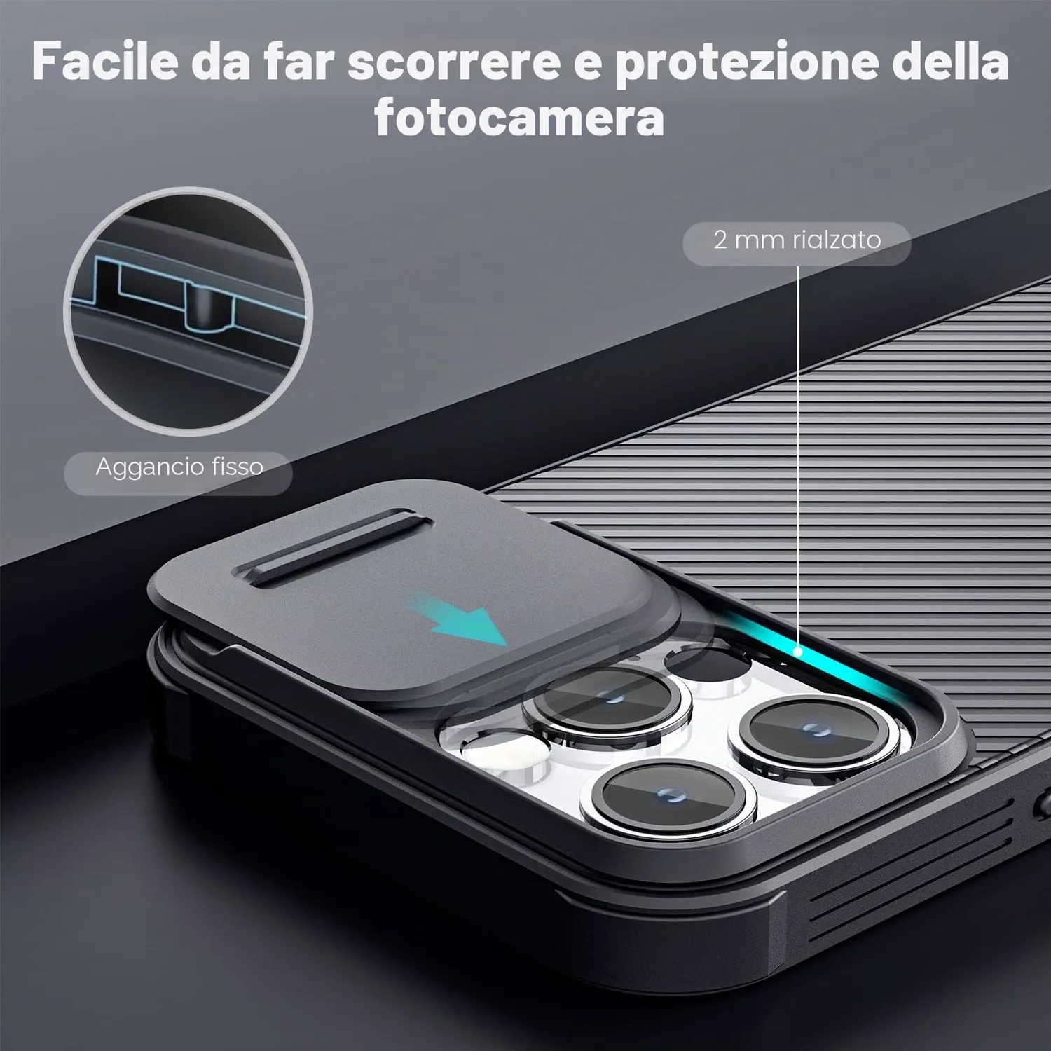 CloudValley Custodia iPhone 13 Pro Copri Fotocamera 6,1"