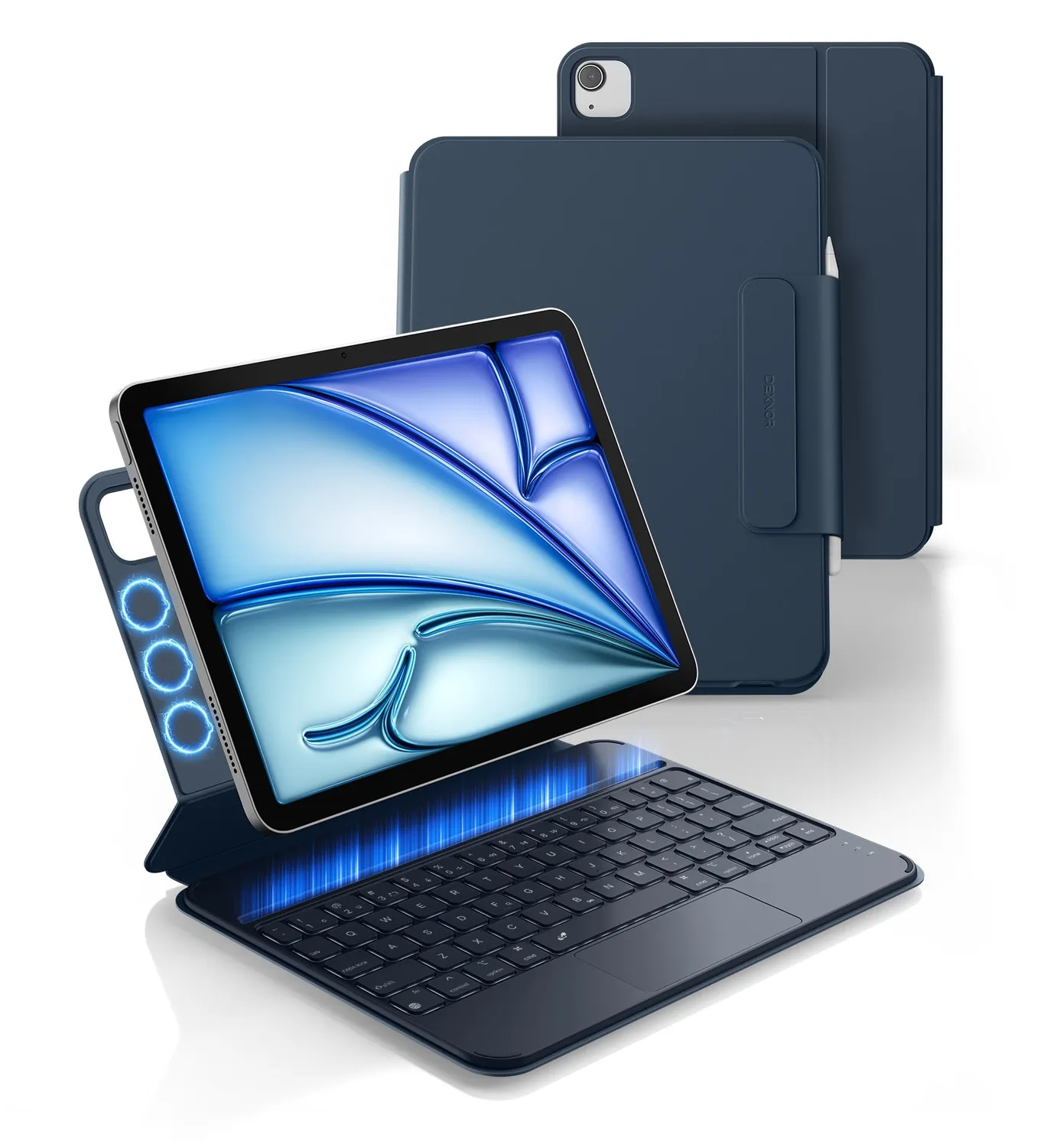 Dexnor Cover Tastiera iPad Pro 11 4 Gen Nera Retroilluminata