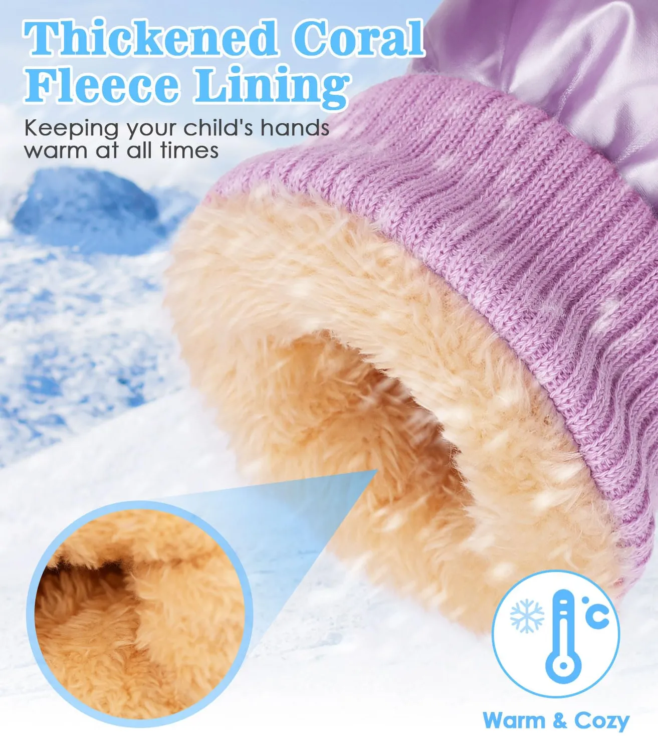 MoKo guanti invernali bambini pile impermeabili 2-4 anni