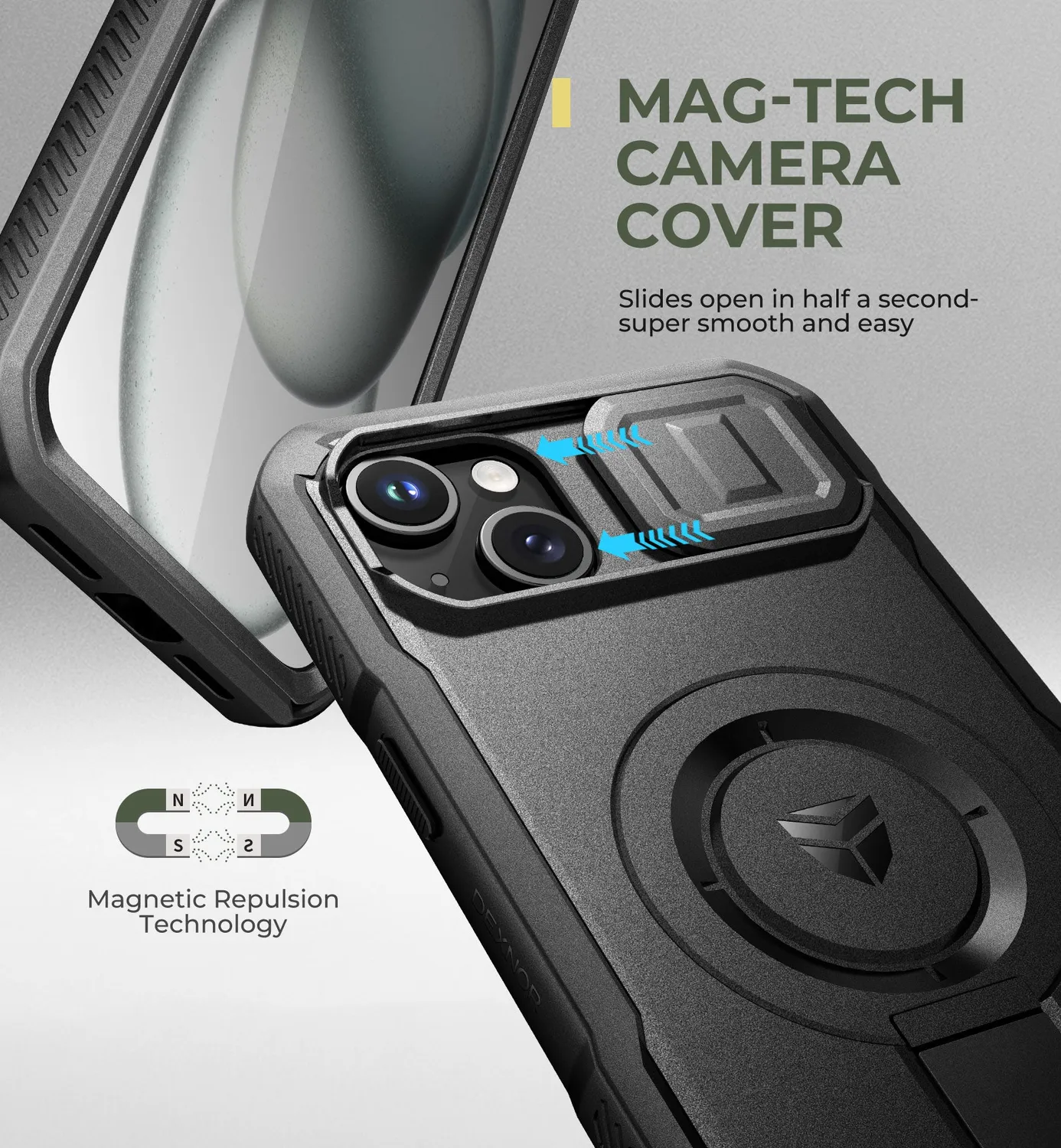 Dexnor iPhone 14 Plus 15 Plus cover rugged nera
