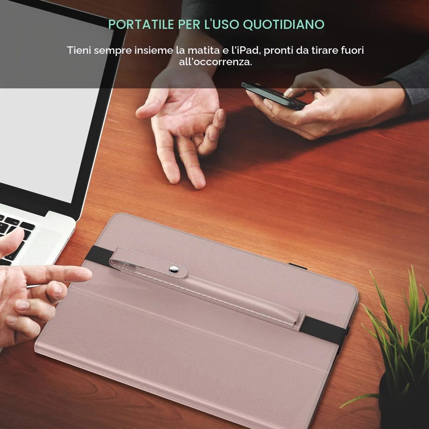 MoKo Custodia Apple Pencil Portapenne Oro Rosa Elastico