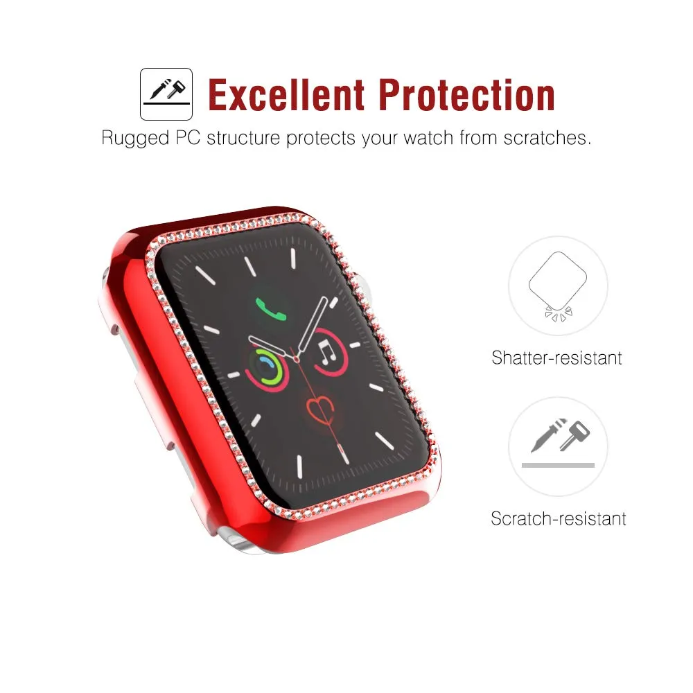 MoKo iWatch 38mm cover rosa rosso 2 pezzi brillanti