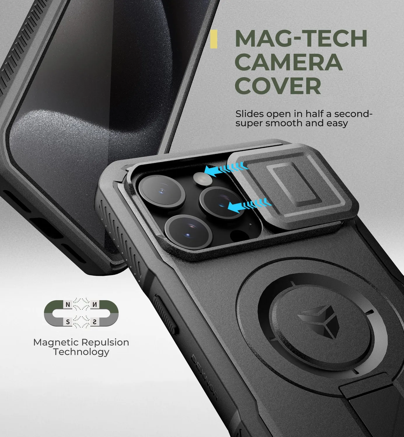 Dexnor iPhone 15 Pro Max Custodia 360 MagSafe Nera Antishock