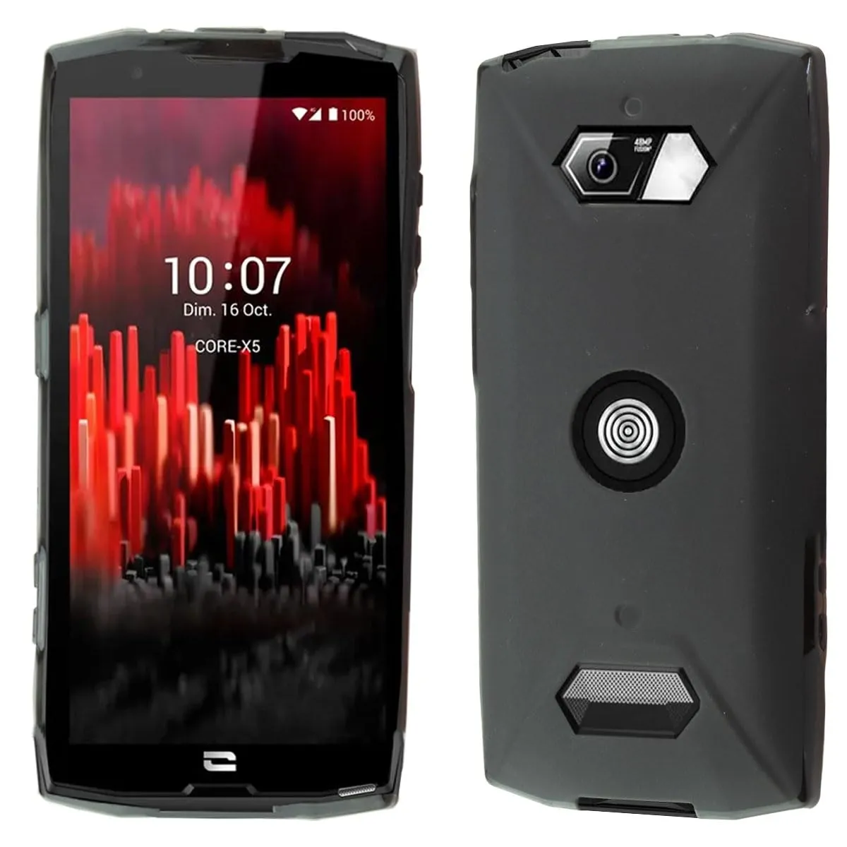 caseroxx Crosscall Core-X5 cover TPU nera antiurto