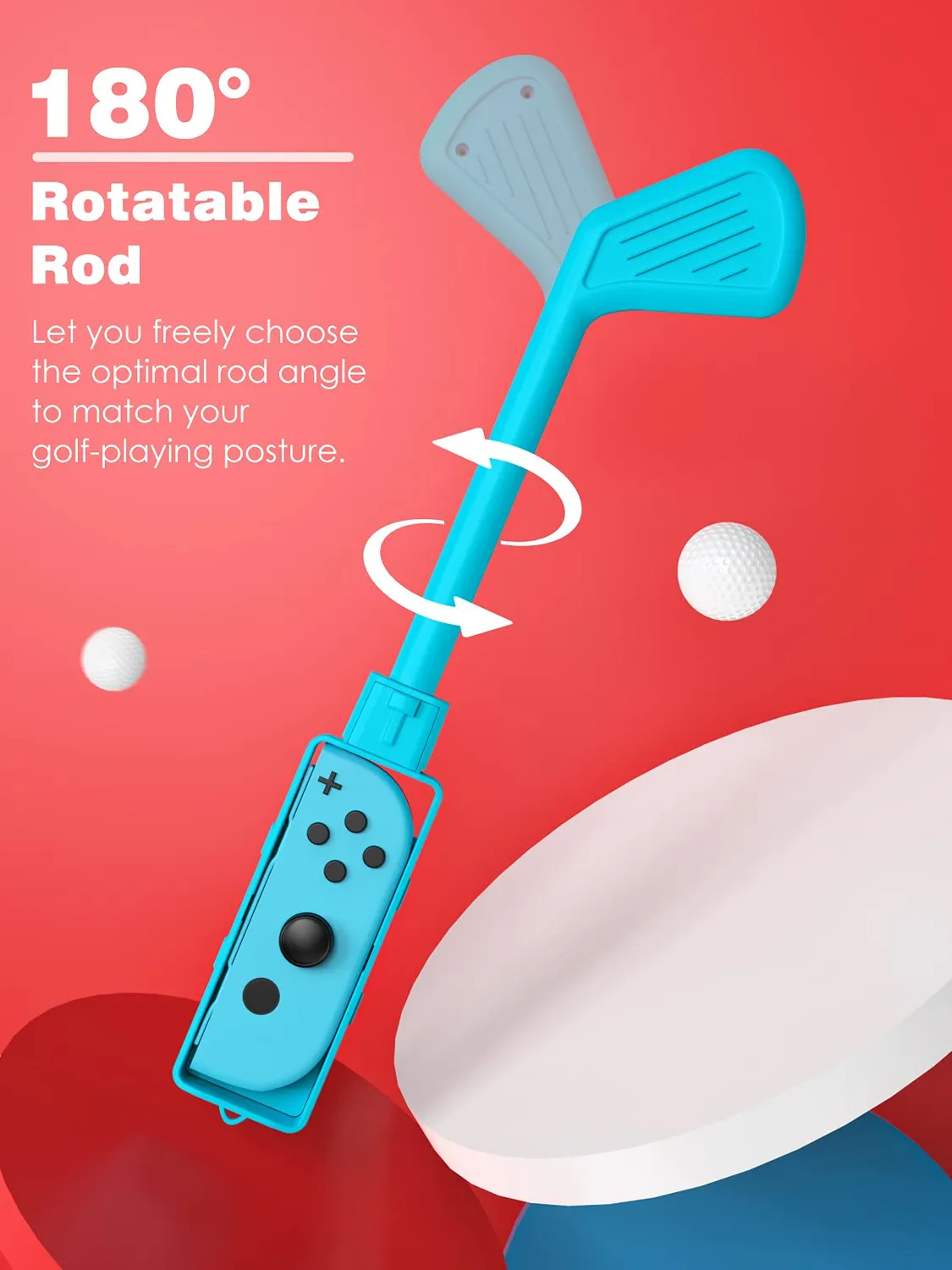 MoKo Switch impugnature golf Joy-Con 2 pezzi rosso blu