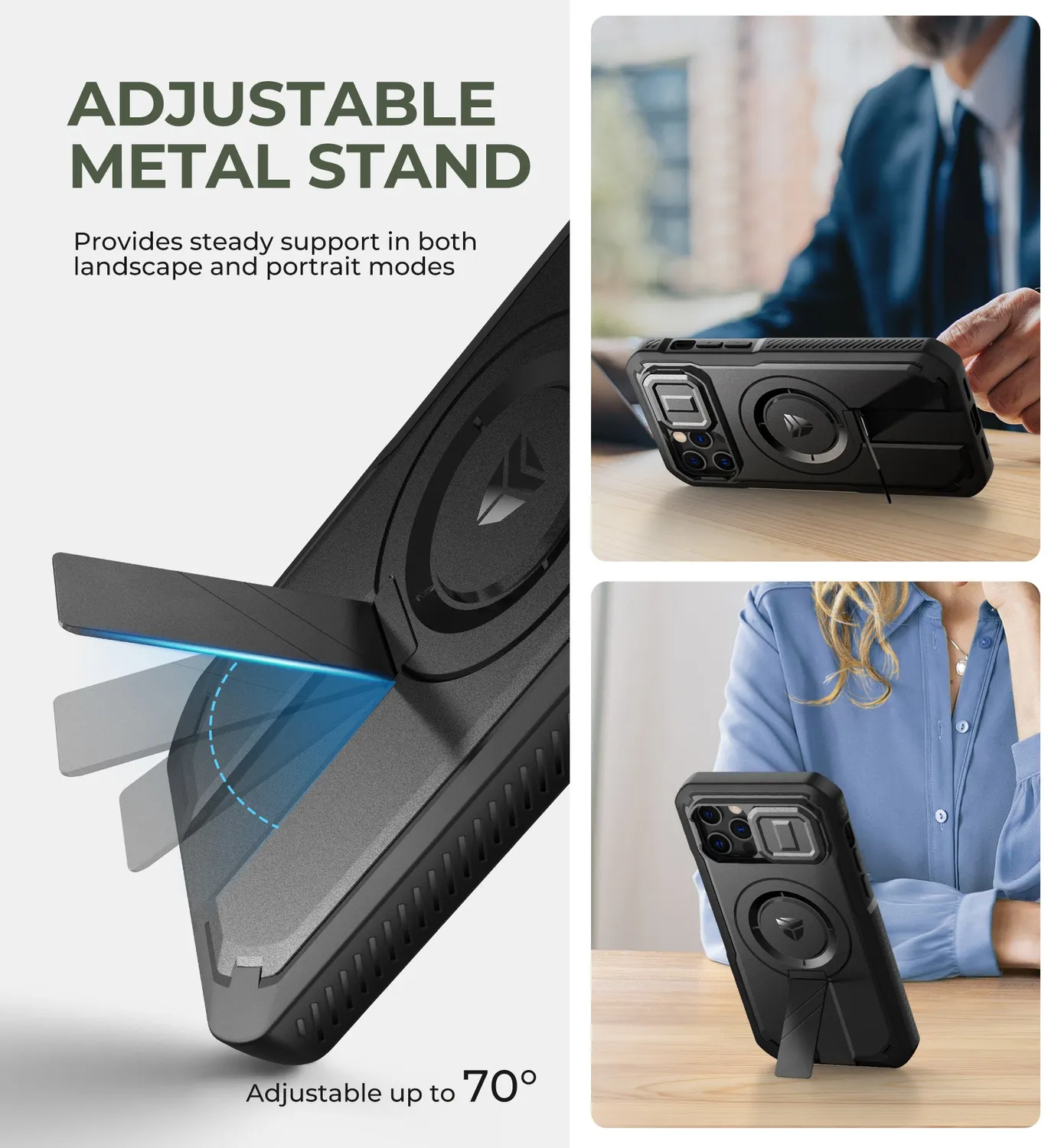Dexnor iPhone 12 Pro custodia nera MagSafe stand
