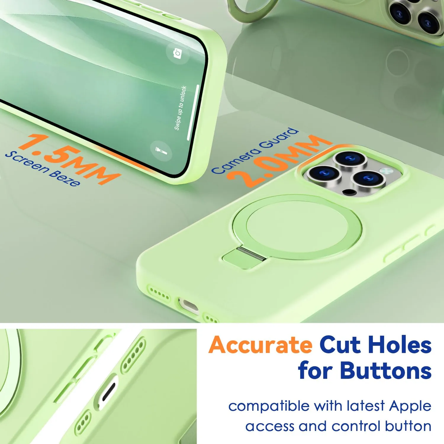 CloudValley iPhone 15 Pro cover MagSafe verde silicone