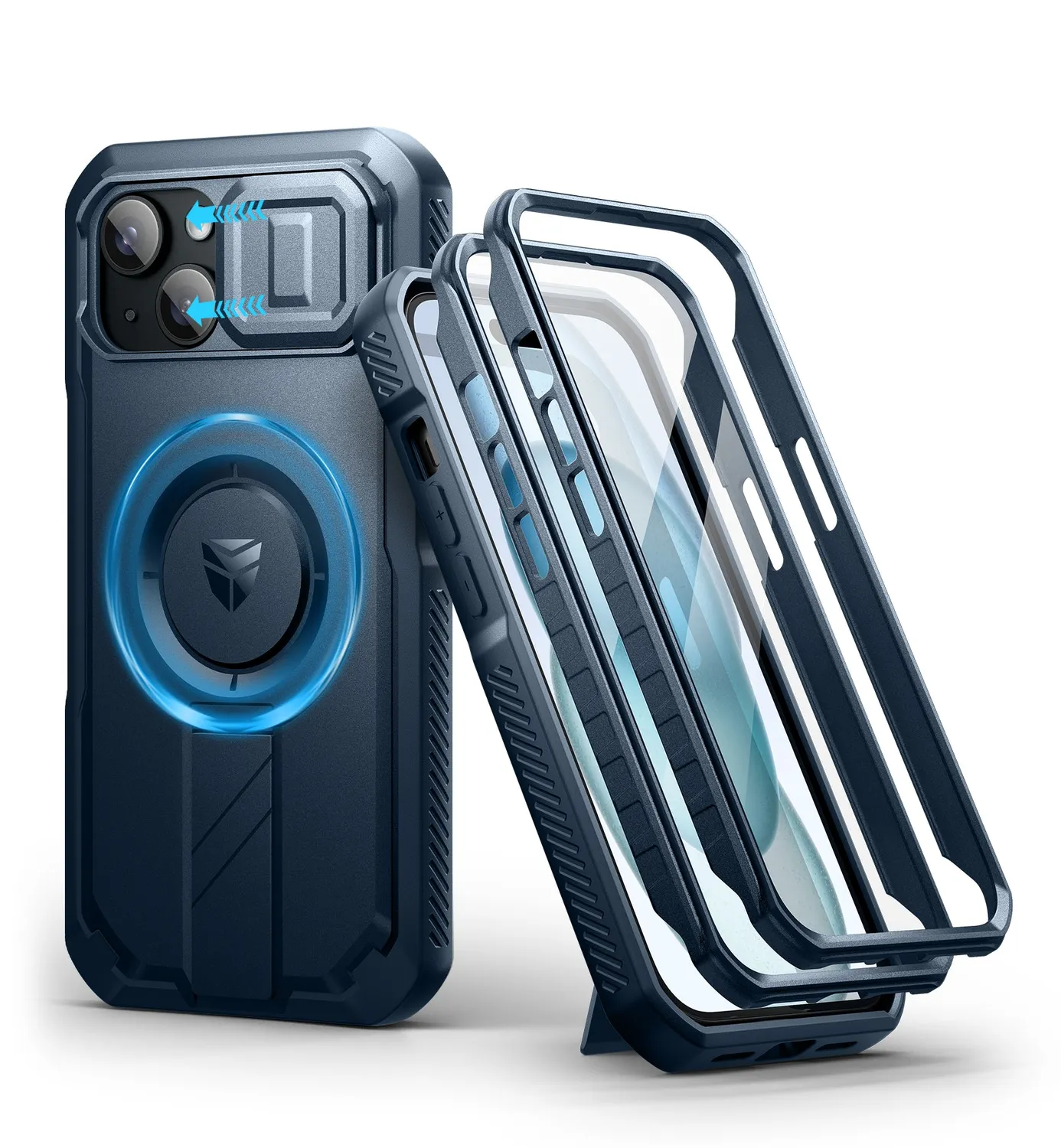 Dexnor iPhone 15 cover nera MagSafe con vetro