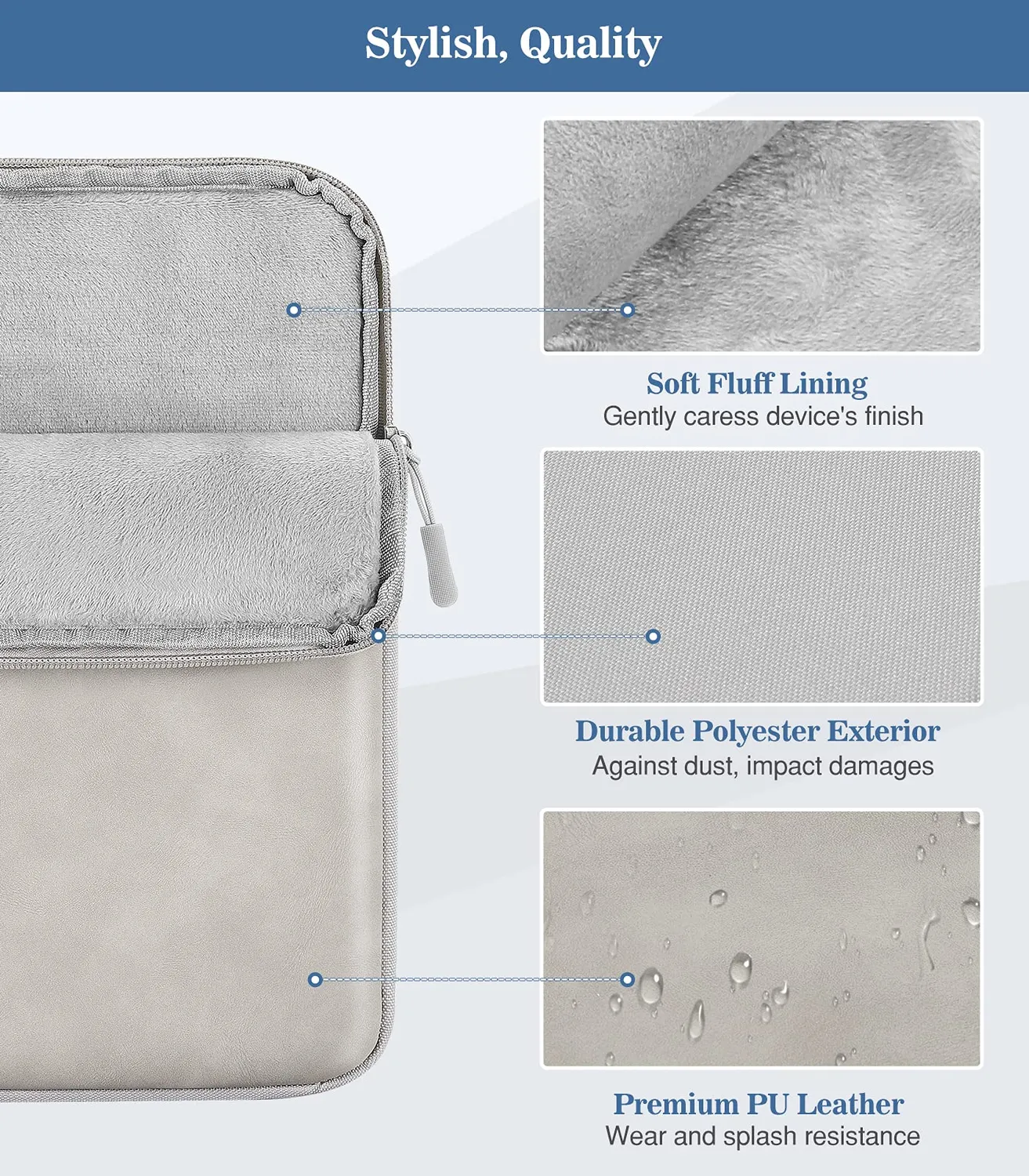 MoKo iPad Mini 8,3" sleeve tablet 7-8" grigio chiaro