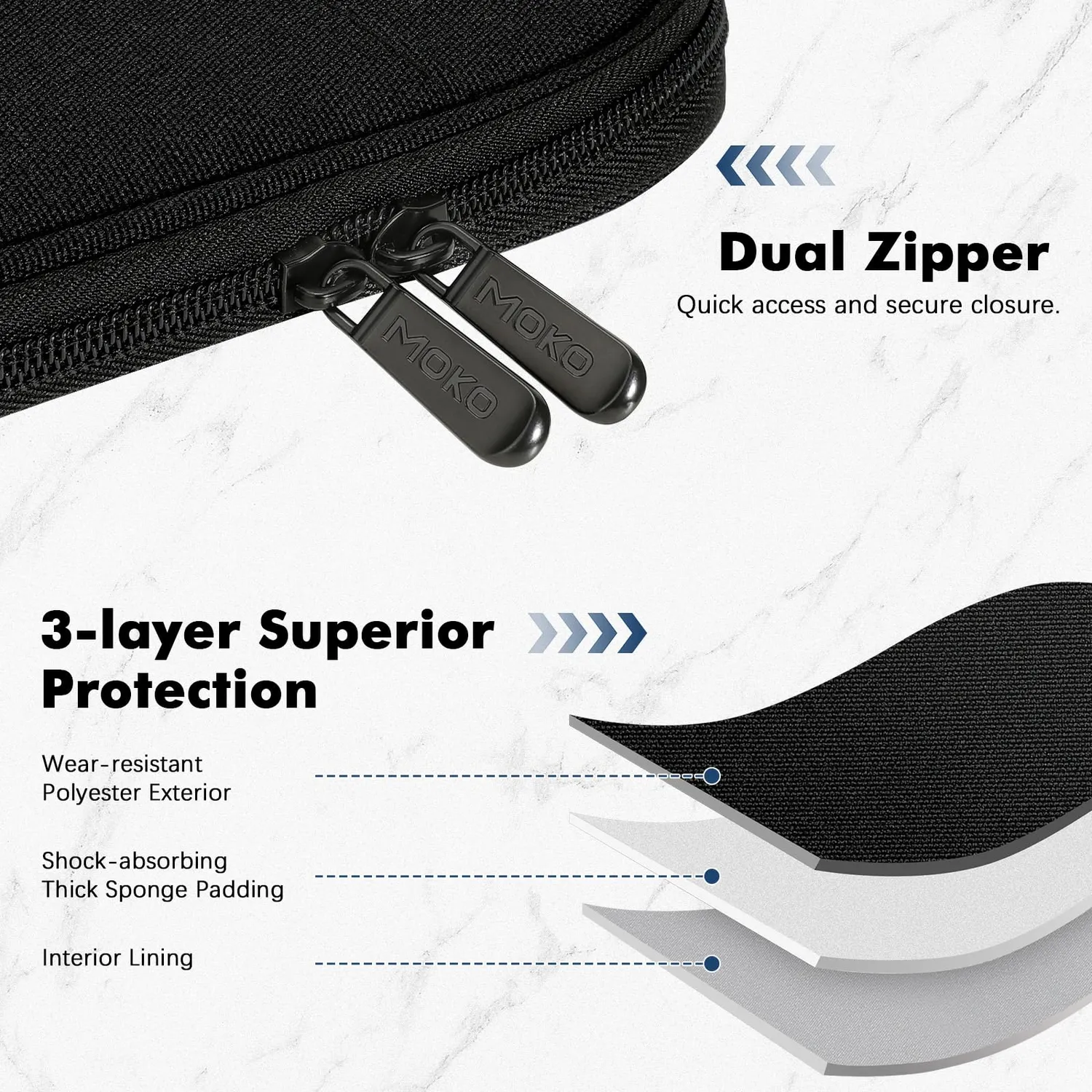 MoKo Borsa Tablet 9-11 Pollici con Maniglia Nero