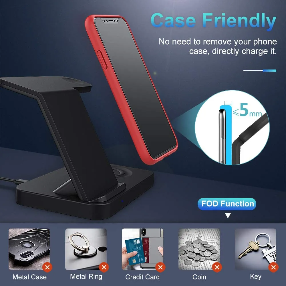 MoKo 3 in 1 stazione ricarica wireless QC3.0 ricarica rapida