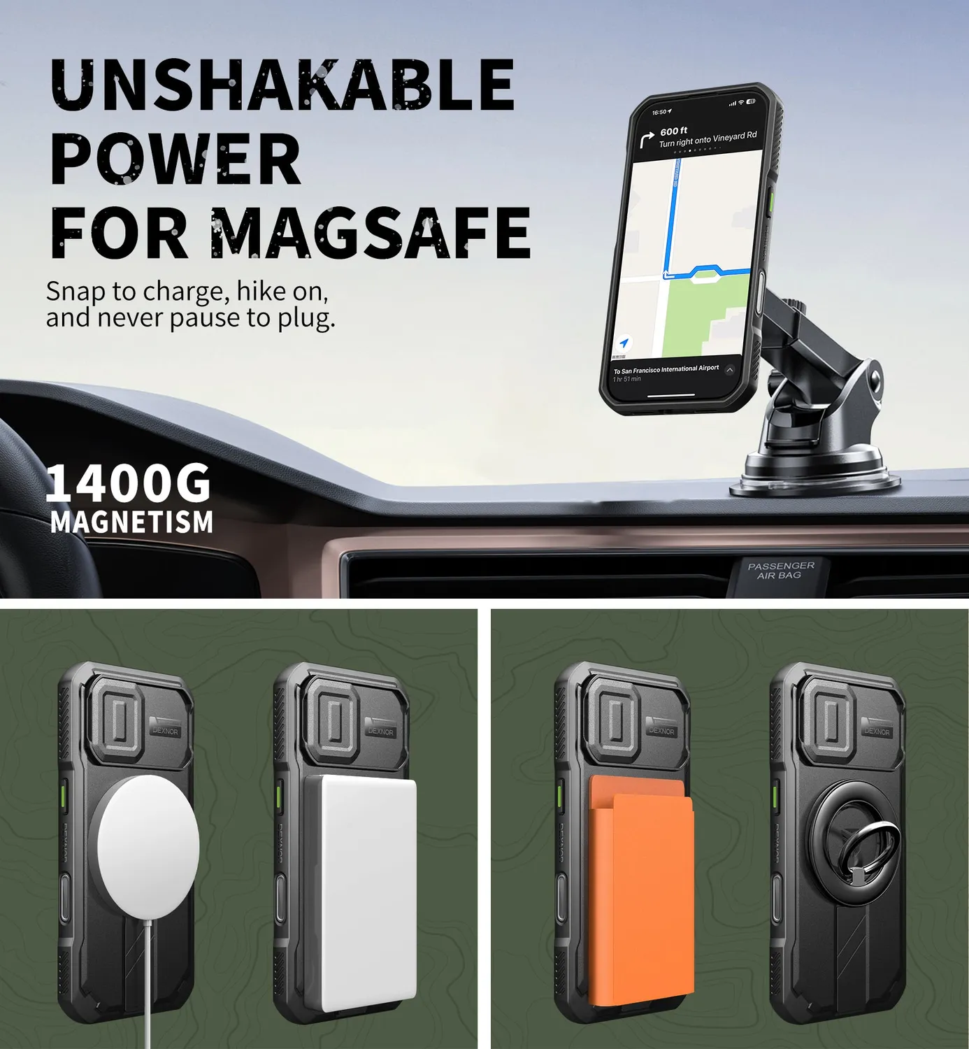 Dexnor iPhone 17 cover nera antishock MagSafe 6,3"