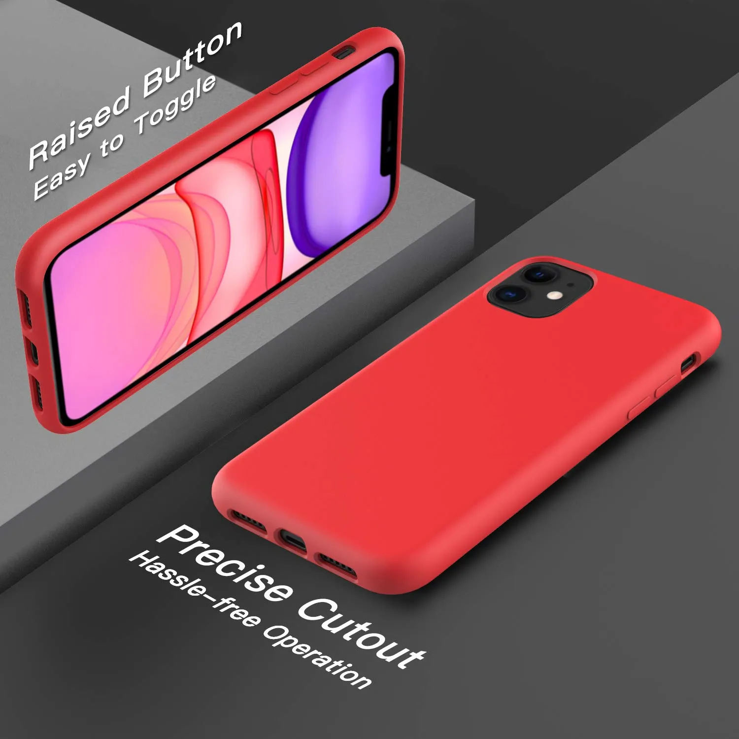 MoKo Cover iPhone 11 Custodia Silicone Rossa Antigraffio