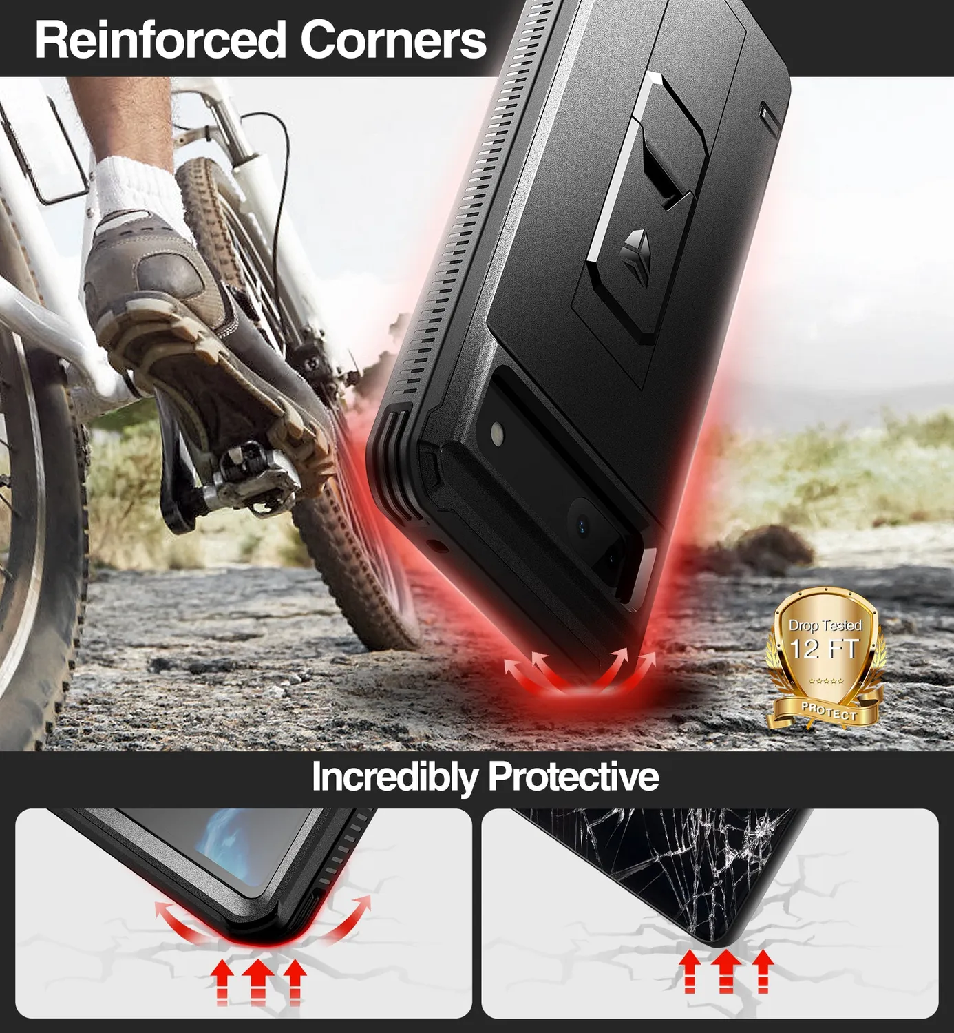 Dexnor Cover Pixel 6A Nera Antishock con Stand