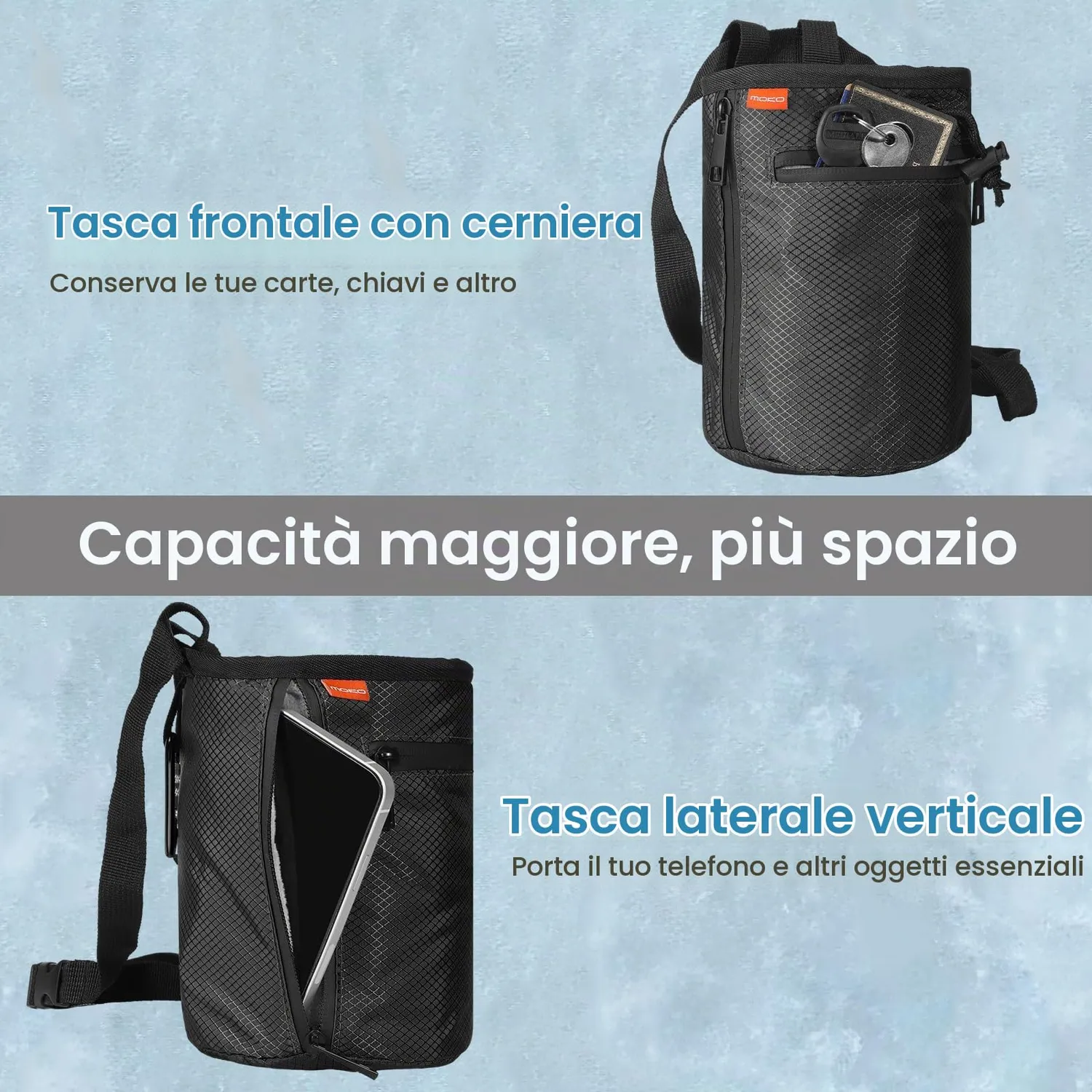 MoKo Borsa gesso arrampicata nera con cintura