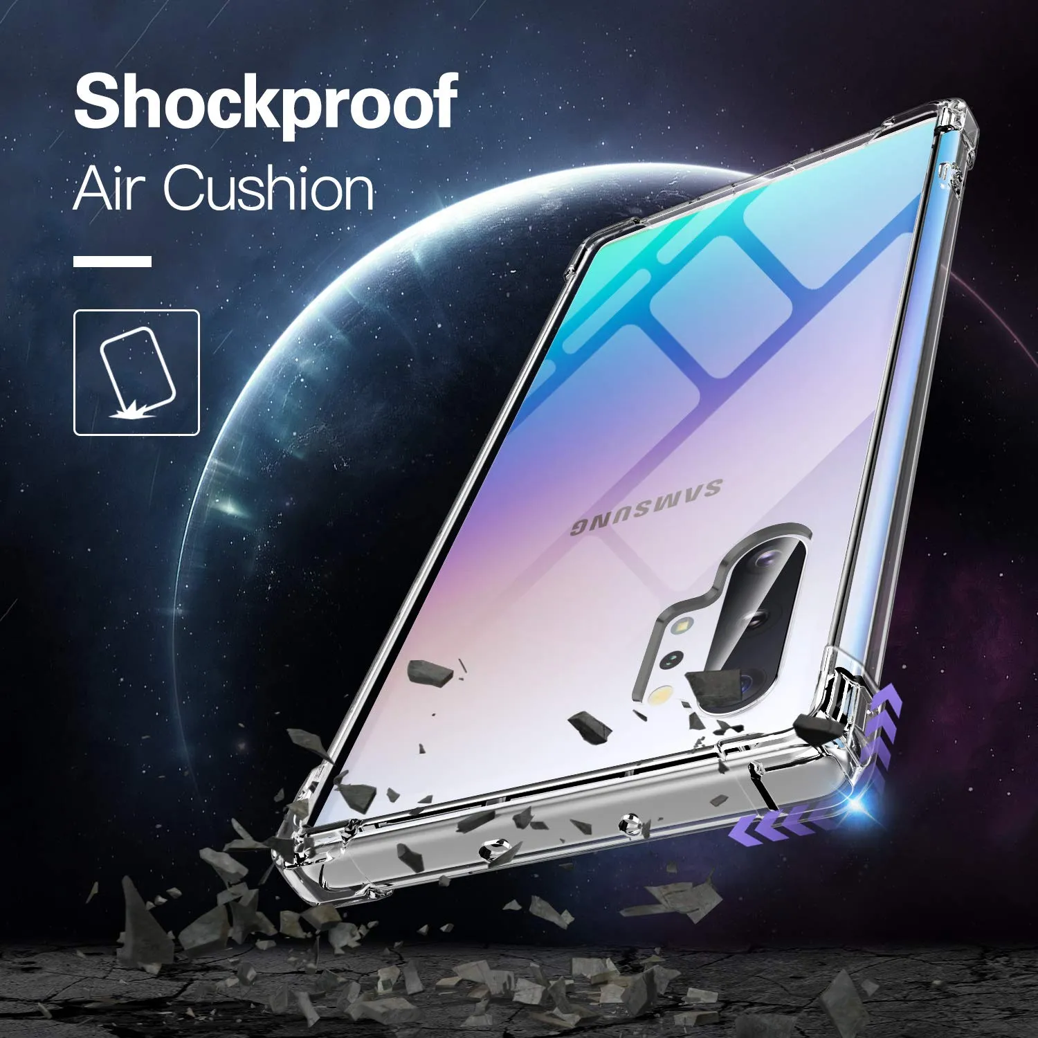 MoKo Galaxy Note 10 Plus custodia trasparente antagraffi