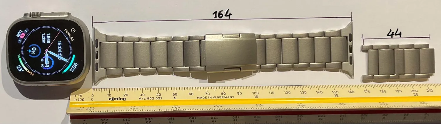 MoKo Cinturino Titanio Apple Watch 42-49mm Doppio Pulsante